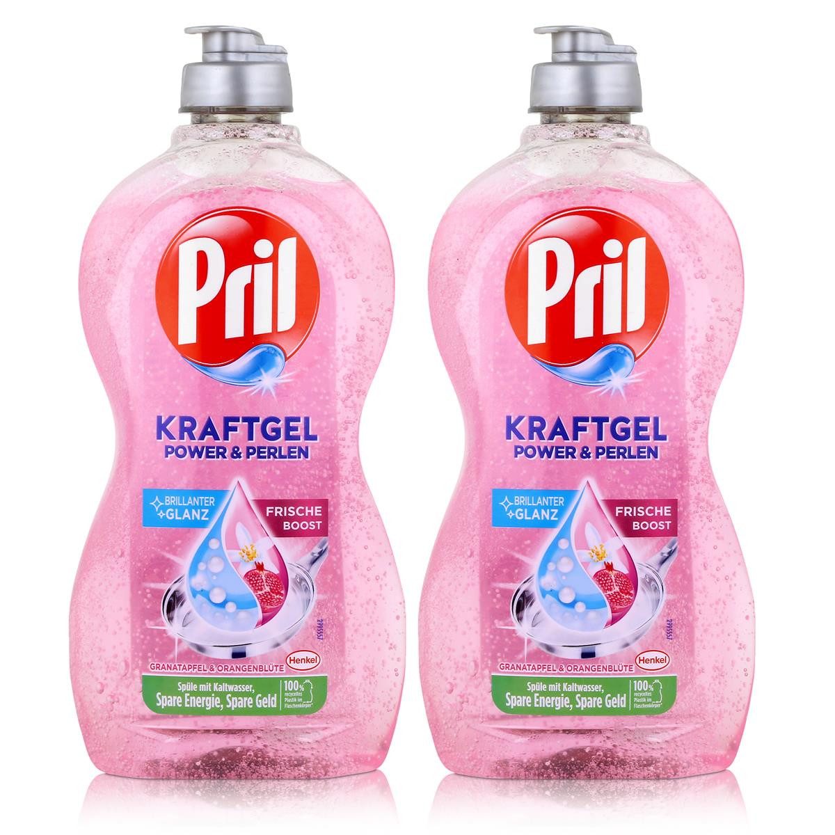 PRIL Pril Spülmittel Anti-Fett Power Granatapfel & Orangenblüte 450ml (2er Geschirrspülmittel