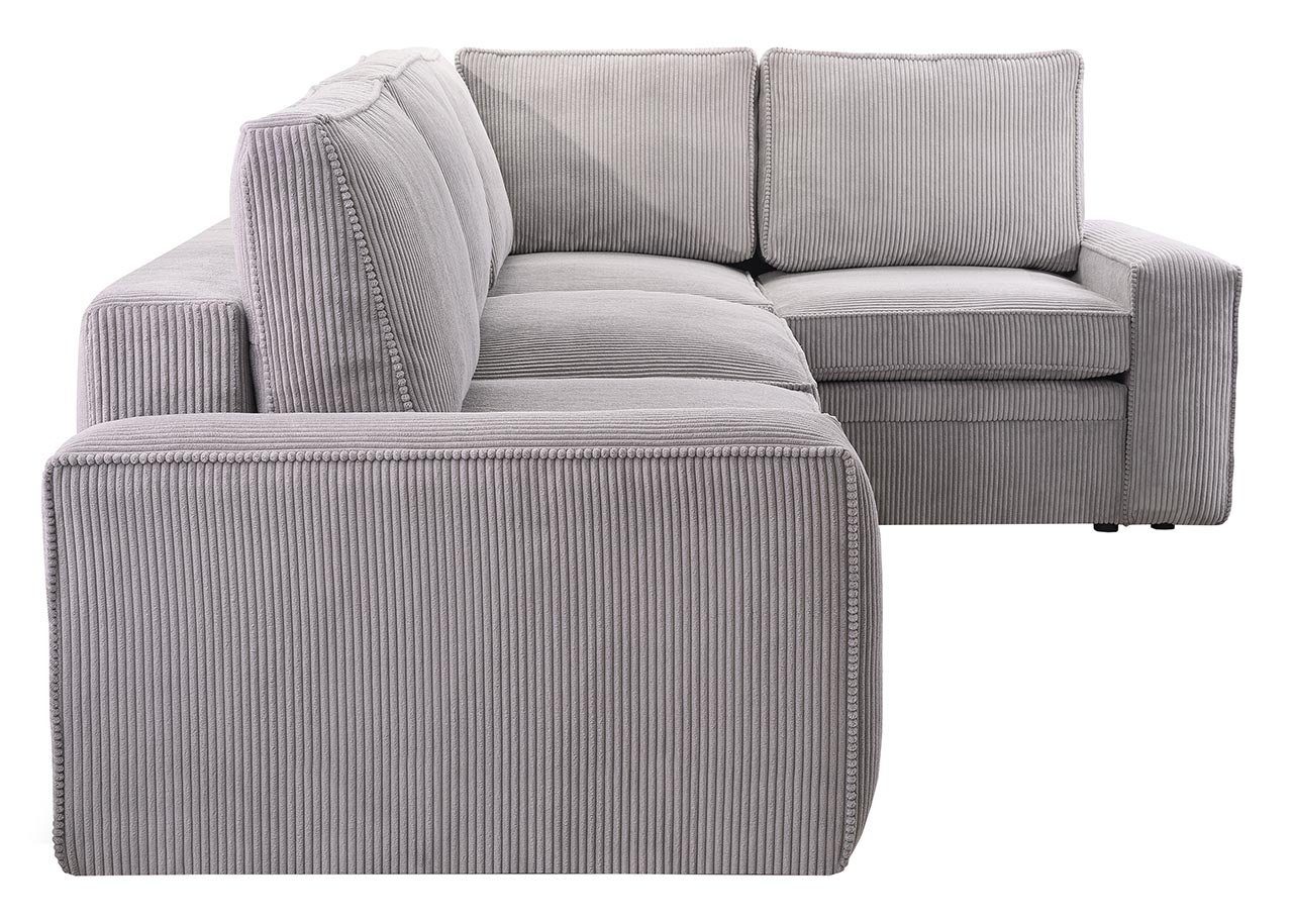 MKS MÖBEL Ecksofa ALTEA, Schlaffunktion zum Bettkasten, - Grau L Wohnzimmer Couch und Form Lincoln mit