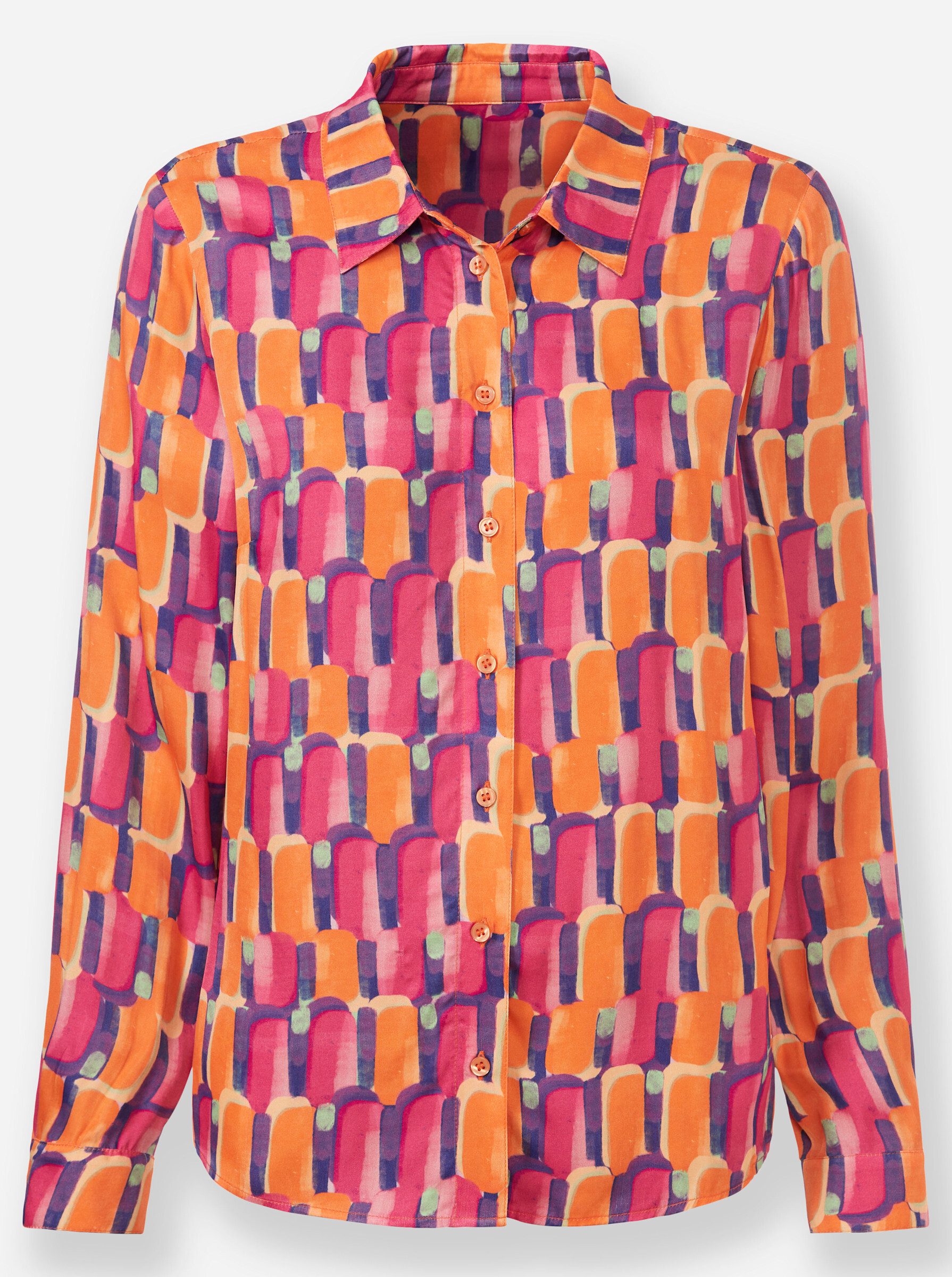 Klassische Bluse Druckbluse Langarm