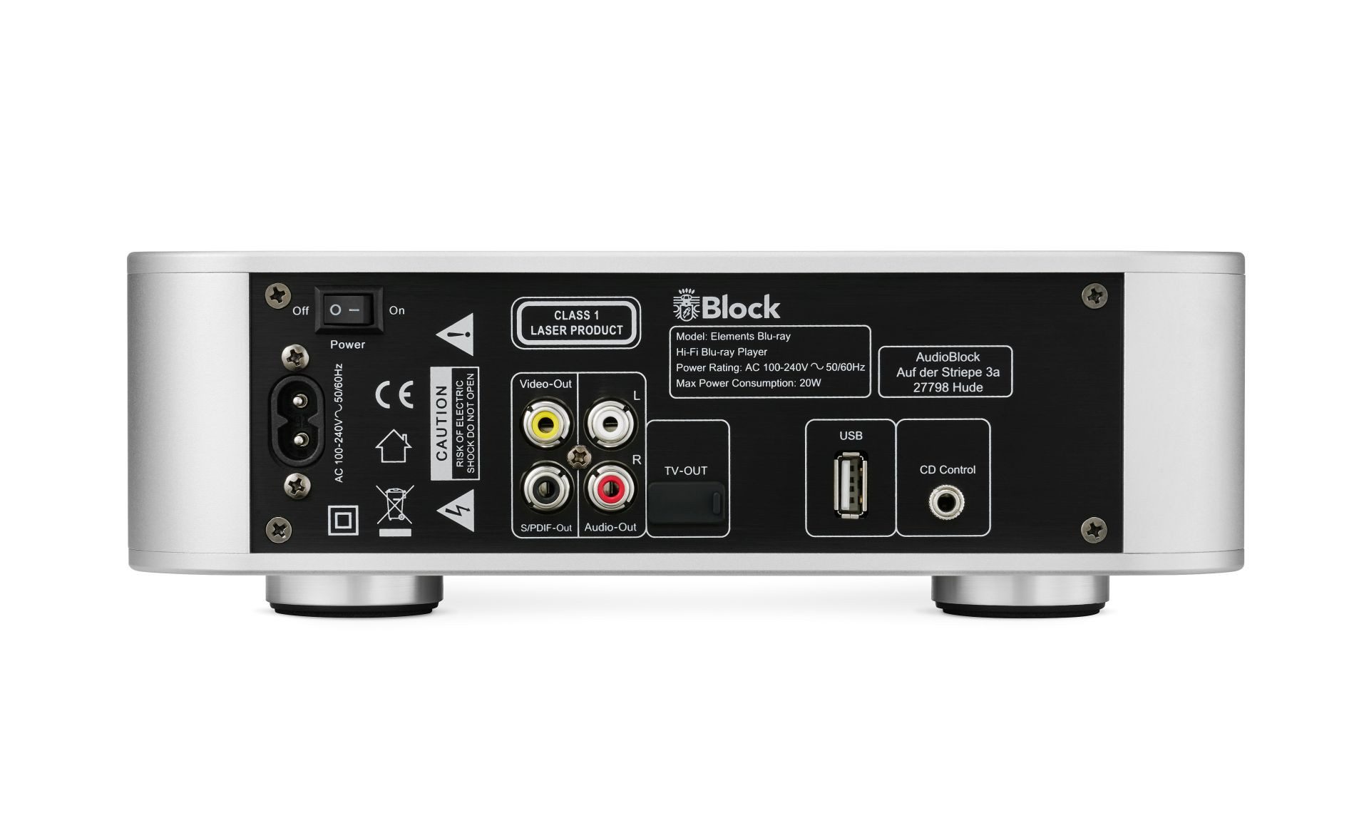 Block Block Elements Blu-ray Player – Full HD 1080p, USB Blu-ray-Player