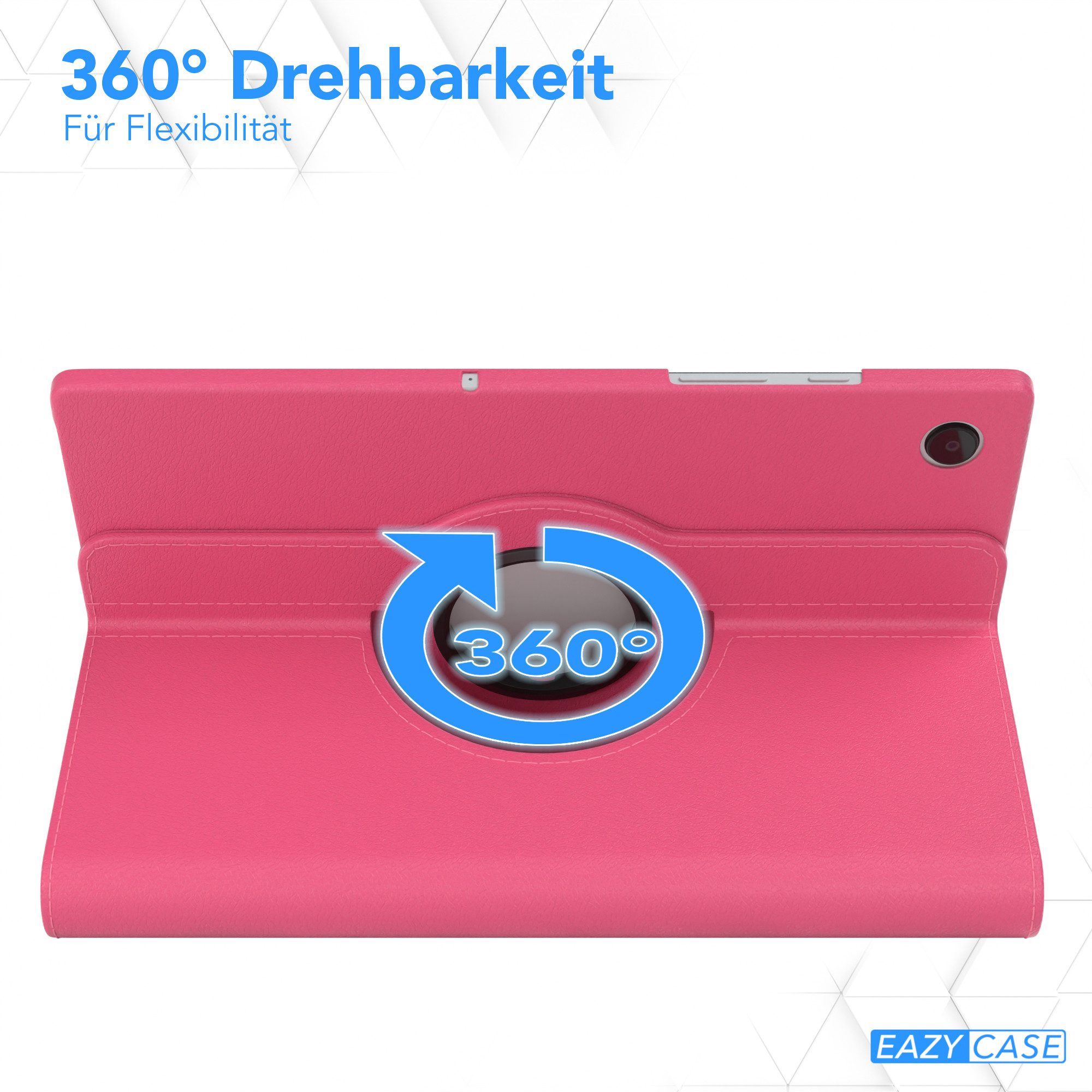 EAZY CASE Tablet-Hülle Rotation Case für Samsung Galaxy Tab A8 10.5 LTE 10,5 Zoll, Klapphülle zum Aufstellen Rundum Hülle Book Tablet Slim Klappcase Pink