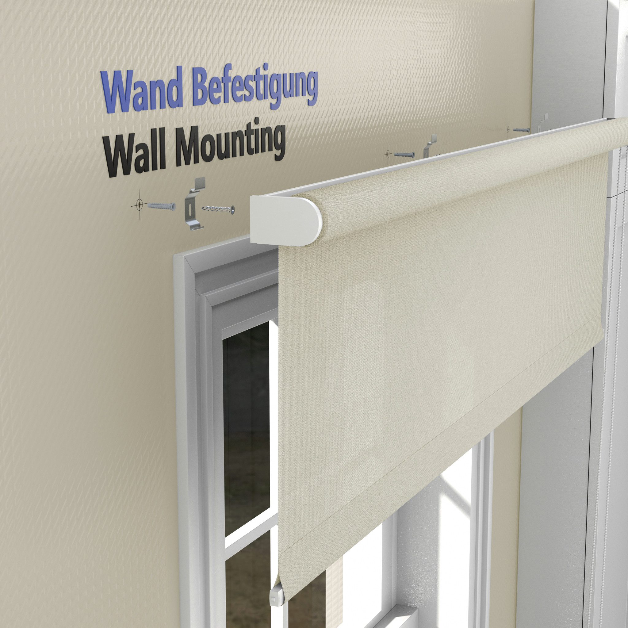 Seitenzugrollo Tageslicht-Rollo Basic GL, Deco-Raum, blickdicht, Wand- und Deckenmontage, einfache Selbstmontage, zum Schrauben, lichtdurchlässig & blickdicht, stufenlos, einfache Montage