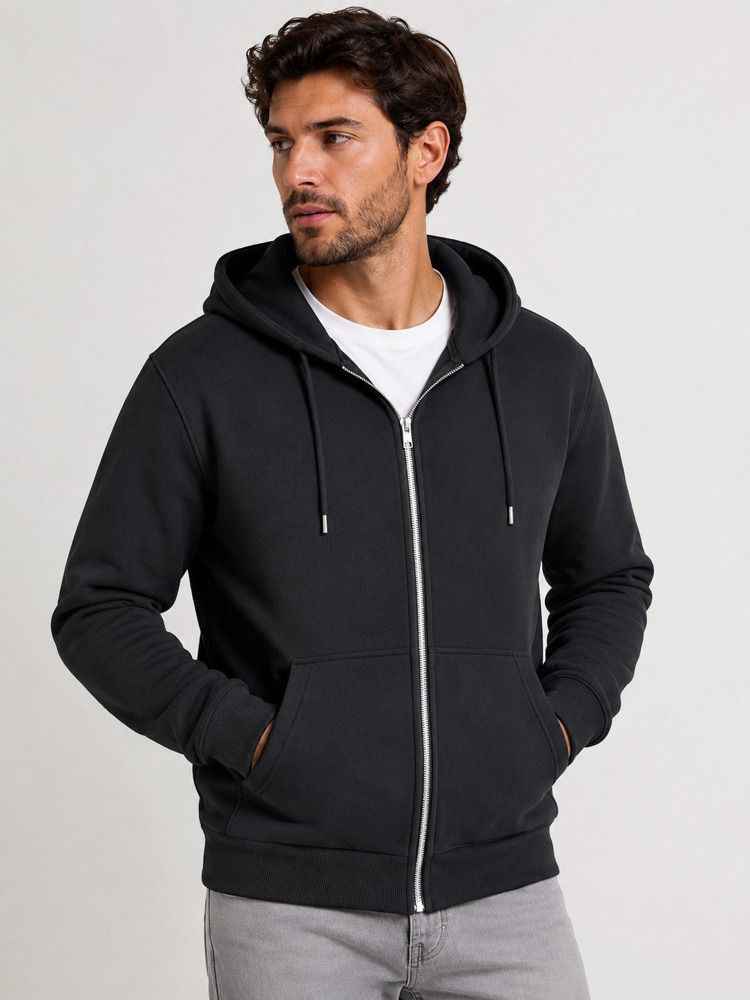 Smith & Solo Hoodie Herren - Sweatshirt mit Reißverschluss Zipper Sweatjacke Baumwollmix