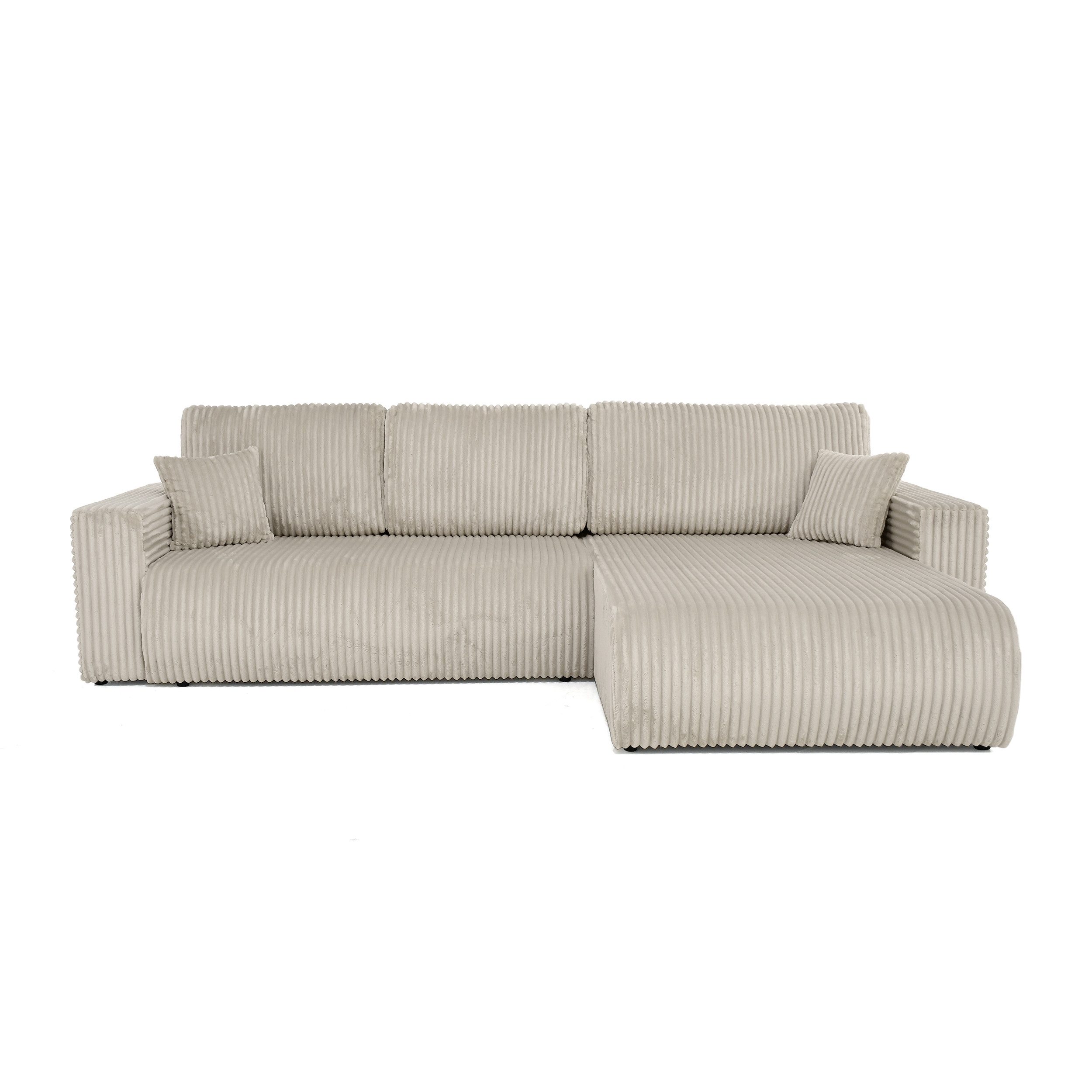 Beautysofa Ecksofa Porto mit universelle Ottomane, mit Bettfunktion und Bet günstig online kaufen