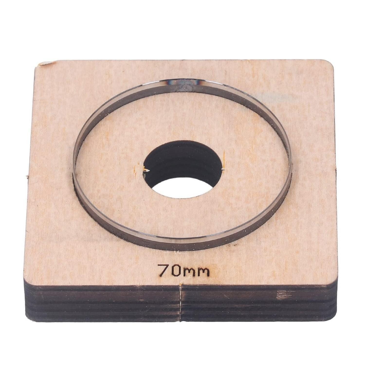 LuxusKollektion Lochstanzer Leder Hohlstanzer Rund 70mm Holz Sockel