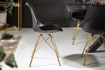 riess-ambiente Polsterstuhl SCANDINAVIA MEISTERSTÜCK schwarz / gold (Einzelartikel, 1 St), Esszimmer · Kunstleder · Metall · Retro Design