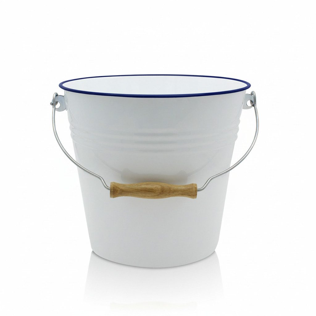 Krüger Putzeimer Emaille Mini-Eimer Husum, 1 Liter, (1-tlg), Emaille, 1,2 Liter