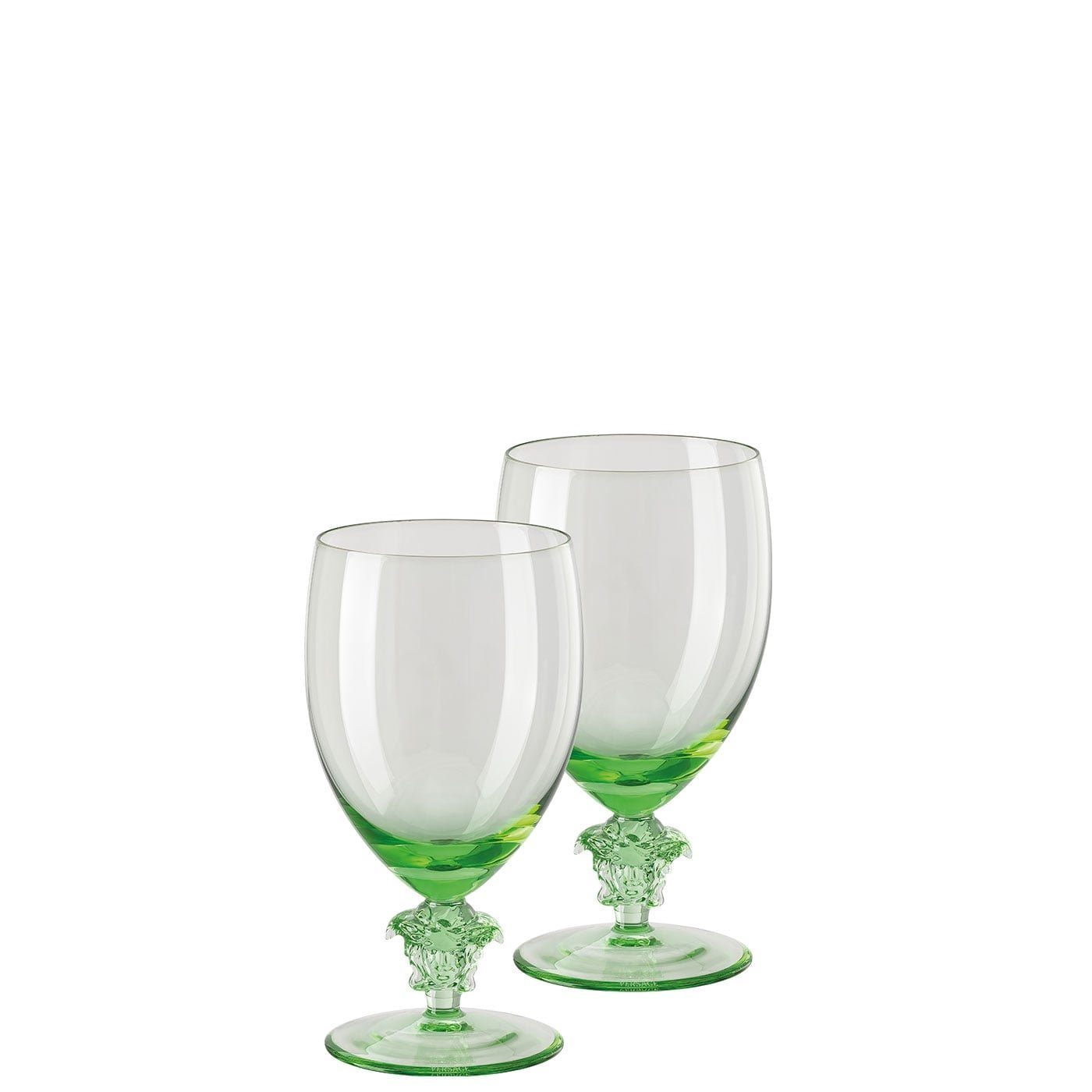 2er Wasserglas, 2nd Medusa meets Rosenthal Versace Edition Glas Lumiere Set Mint Kristallglas