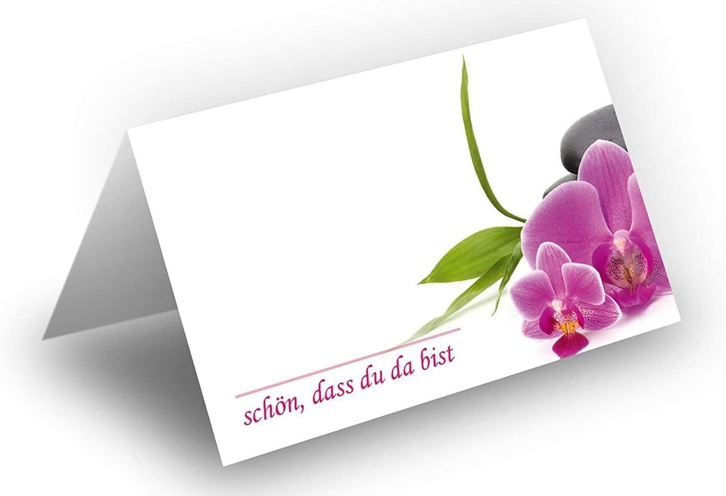 Briefumschläge24Plus Papierdekoration Papierdekoration Platzkarte Orchideen 50 Stück, Papier UV-Lack glänzend