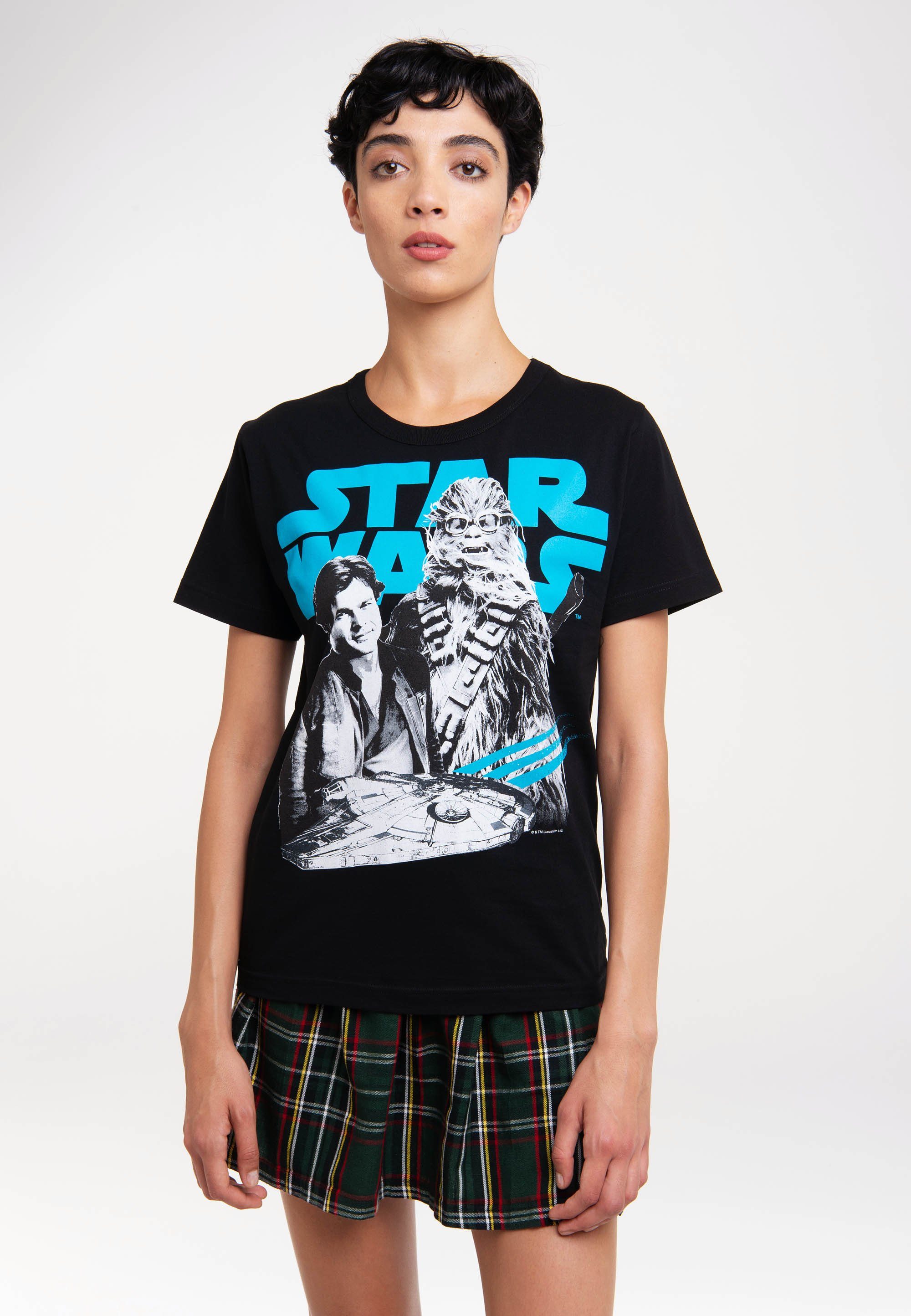 LOGOSHIRT T-Shirt Star Wars: Solo - Han Solo & Chewbacca mit coolem Print