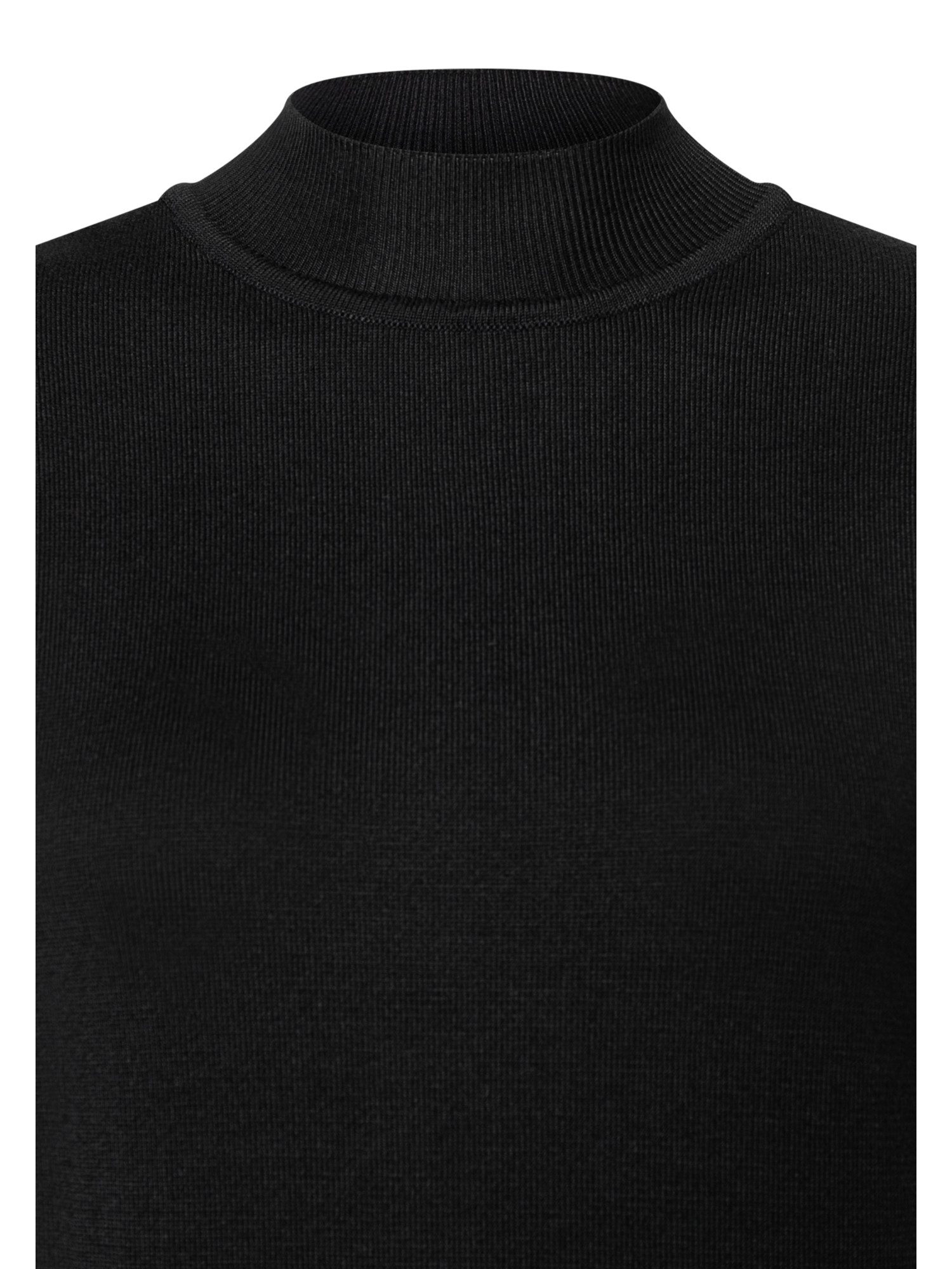 MORE&MORE Rundhalspullover leichter Kurzarmpullover mit Stehkragen