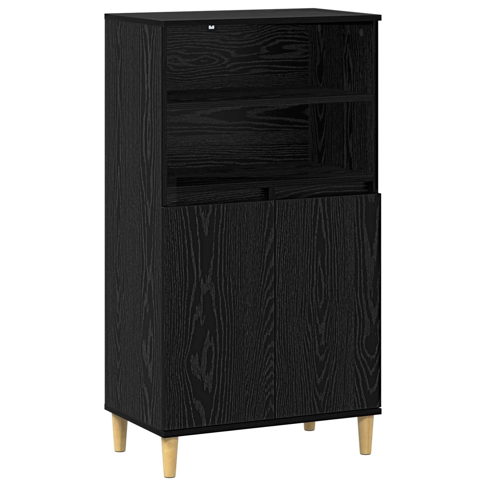 vidaXL Highboard Highboard Schwarz Eichen-Optik 60 x 36 x 110 cm Holzwerkstoff (1 St)