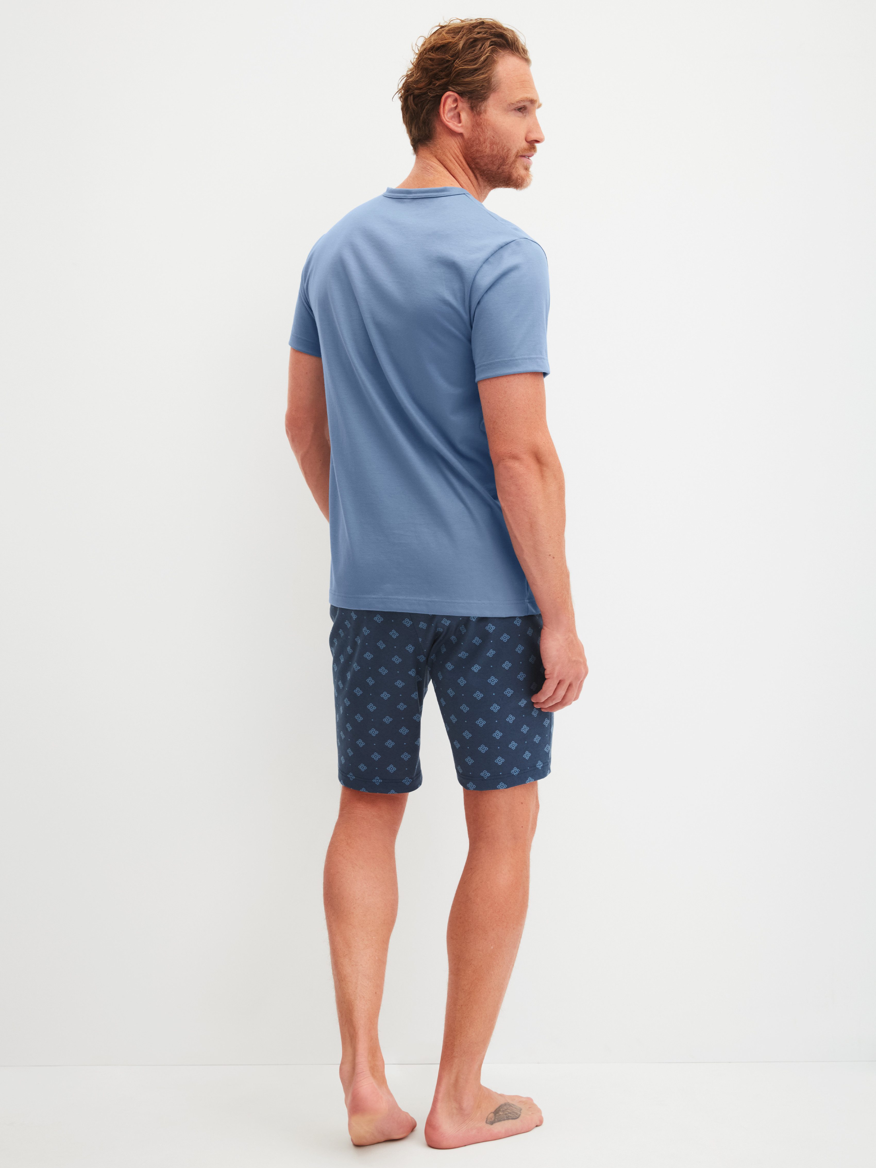 CALIDA Shorty Relax Imprint 2 (2 tlg) V-Ausschnitt, Brusttasche, Kurzarm, Single Jersey Qualität
