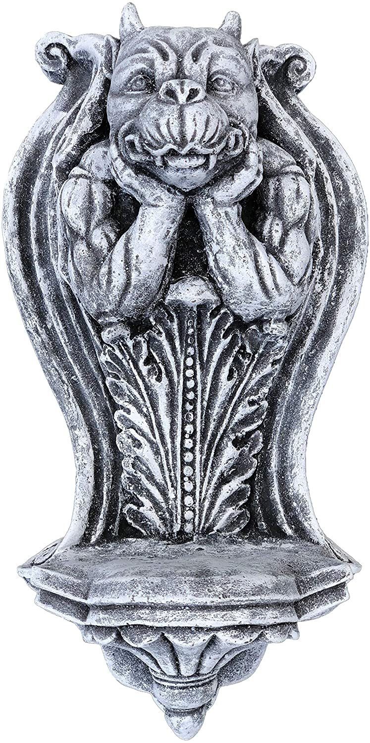 Stone and Style Gartenfigur Frostfeste Wandkonsole Gargoyle Teelichthalter