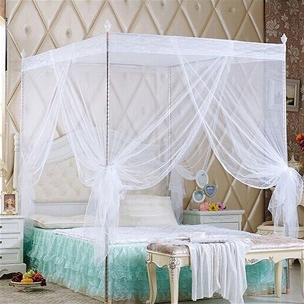 Rutaqian Moskitonetz Moskitonetz für Full Queen King Bett Kein Rahmen Dome Mückenschutz Weiß