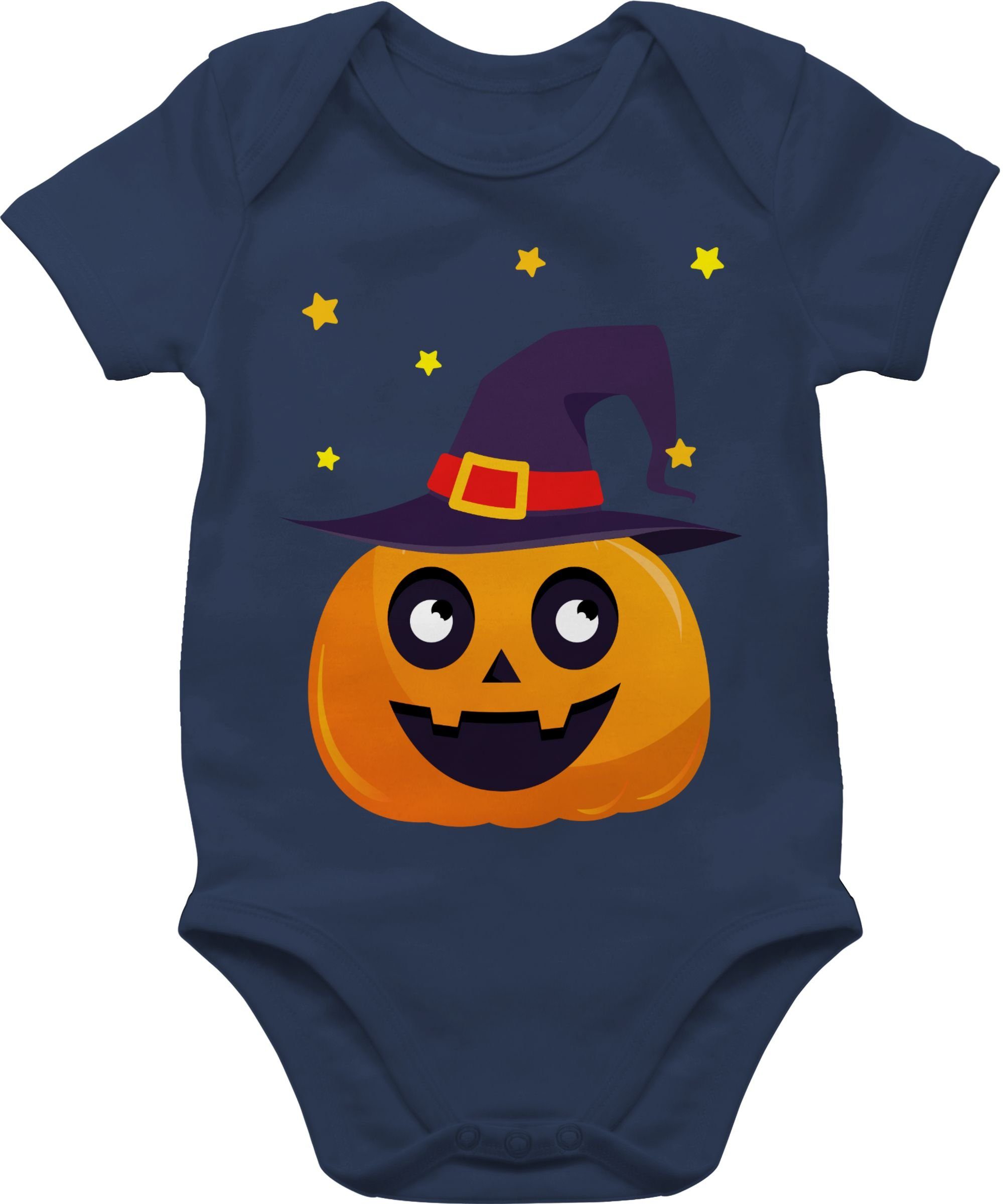 Shirtracer Shirtbody Süßer Kürbis Niedlich Pumpkin Halloween Kostüme für Baby 1 Navy Blau