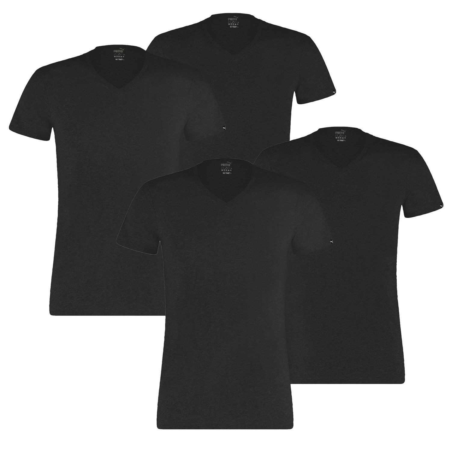 PUMA T-Shirt Basic, V-Ausschnitt mit Markenlabel günstig online kaufen