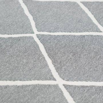 Outdoorteppich Moderner Wendeteppich In- & Outdoor, 2 Rauten Farbdesigns in grau & creme, Teppich-Traum, rechteckig