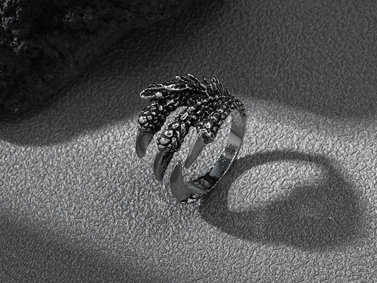 Eyecatcher Fingerring Drachen Ring. Gothic Klauen Größenverstellbar, Raptor Ring, Gothic Ring. Krallen, Detailreich