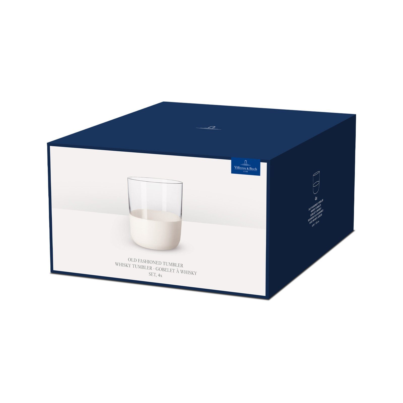 Villeroy & Boch Whiskyglas Manufacture Rock Whiskybecher 250 ml 4er Set, 4-tlg., Glas