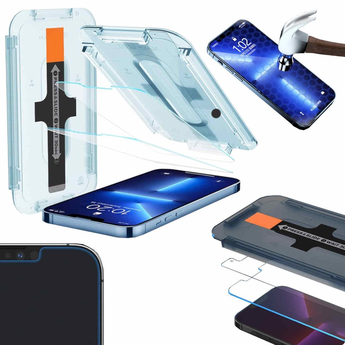 Wigento Handyhülle Für Apple iPhone 14 Plus / 13 Pro Max mit Selbstmontage Ausrichtungsgehäuse