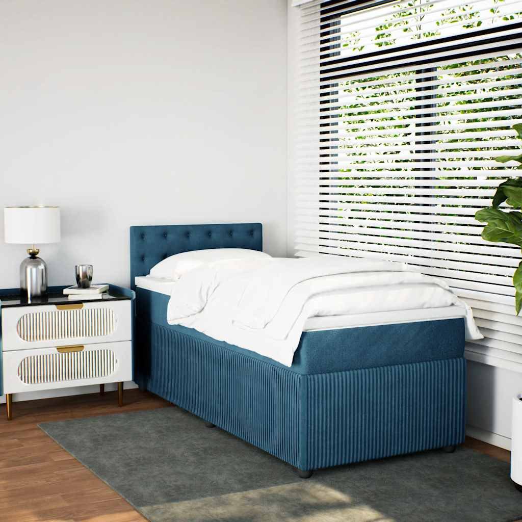 vidaXL Bett Boxspringbett mit Matratze Blau günstig online kaufen