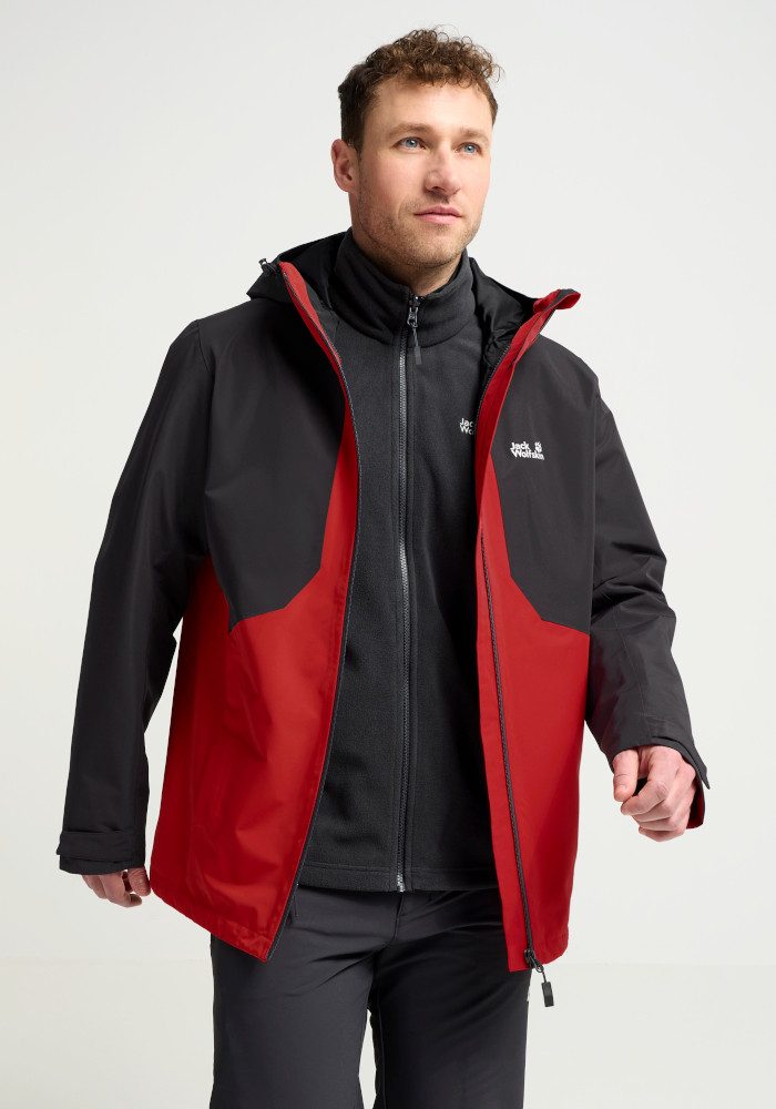 Jack Wolfskin 3-in-1-Funktionsjacke STONETRAIL 3IN1 JKT M für Sportmode und Outdoormode, sportlicher Stil, 3-in-1-Funktionsjacke