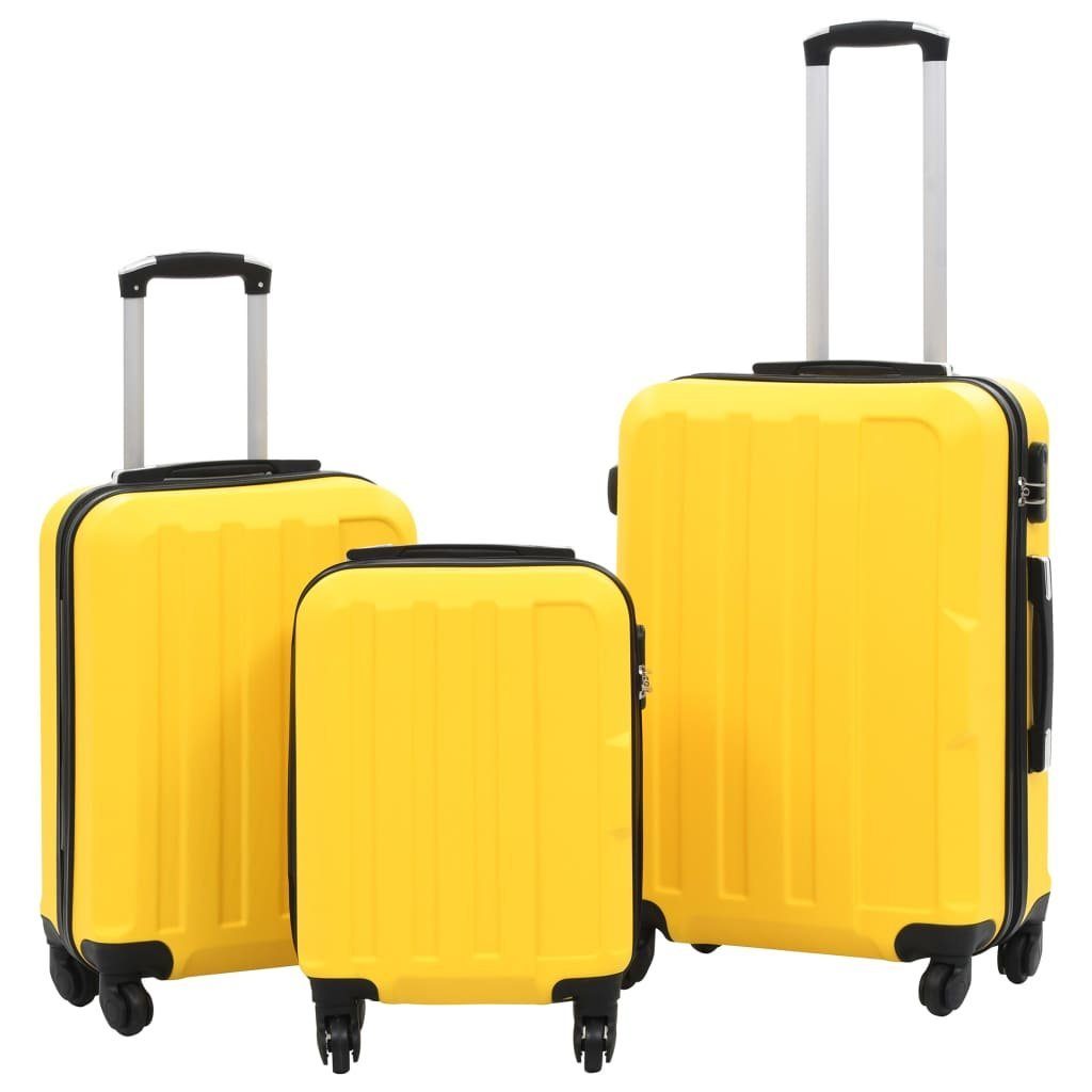 vidaXL Hartschalen-Trolley Hartschalen-Trolley-Set 3 Stk. Gelb ABS