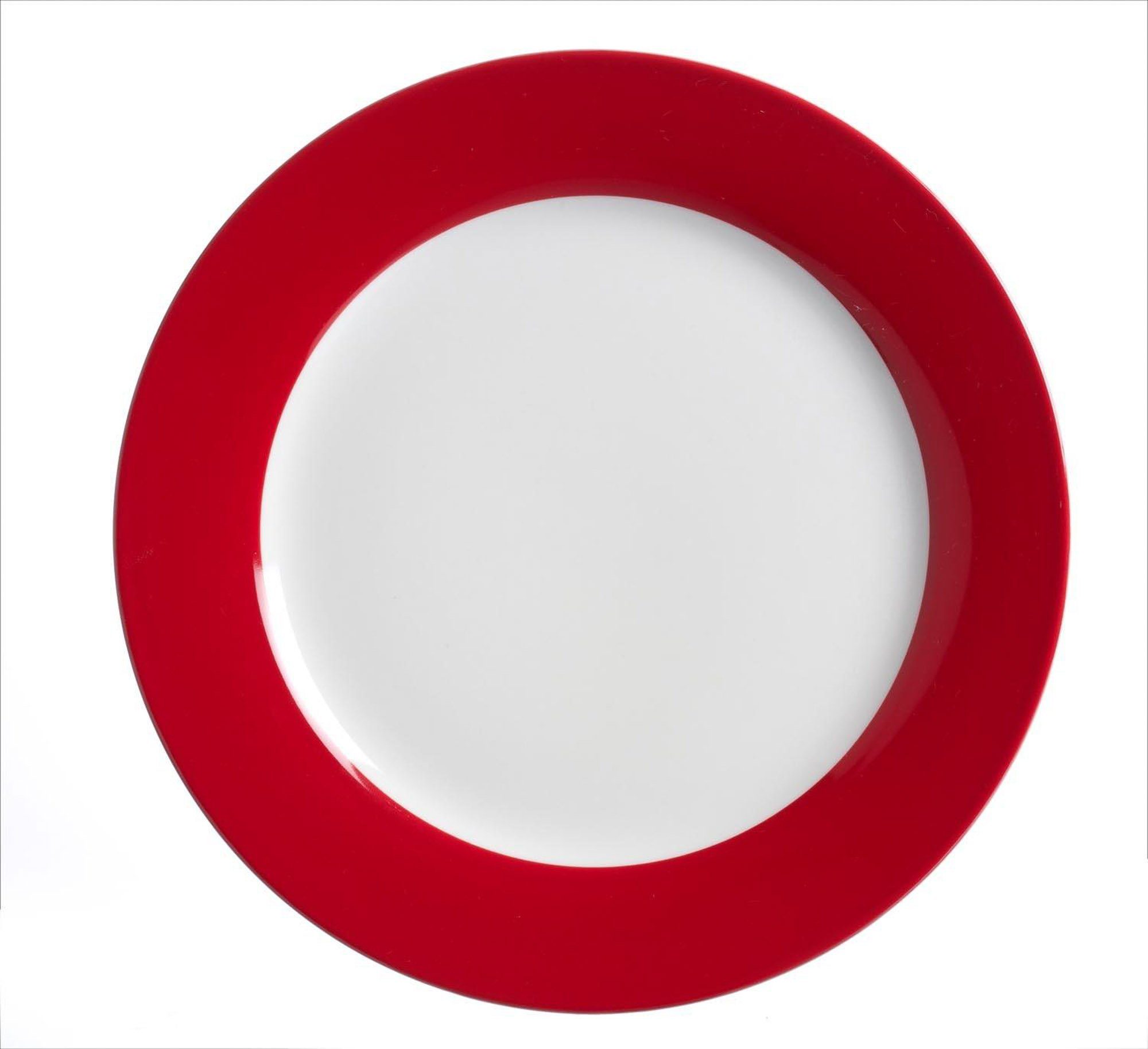 Ritzenhoff & Breker Speiseteller Teller flach Serie Doppio 27 cm Rot Porzellan, (1 St)