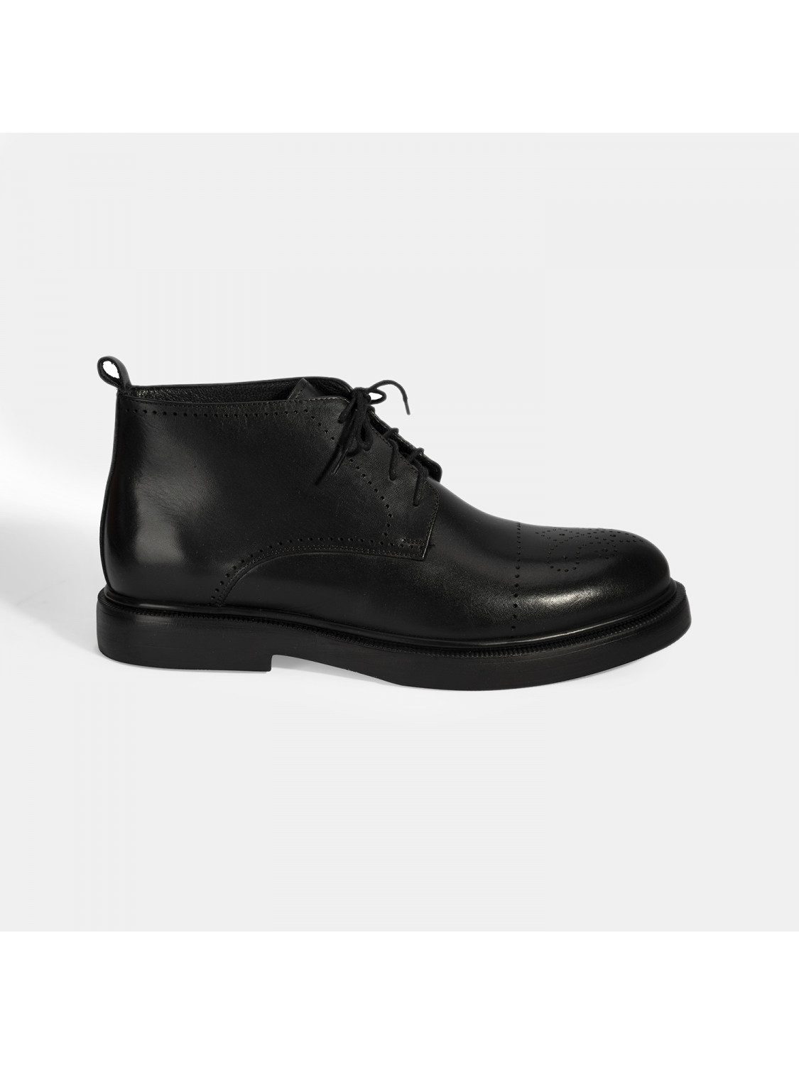 Desa Herren-Ankle-Boots aus Leder – Runde Zehenpartie, Schnürung, flache S günstig online kaufen