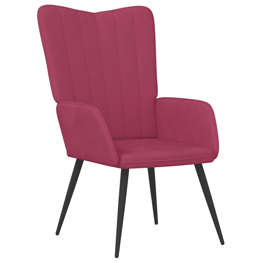 vidaXL Sessel Relaxsessel Weinrot Samt (1-St)