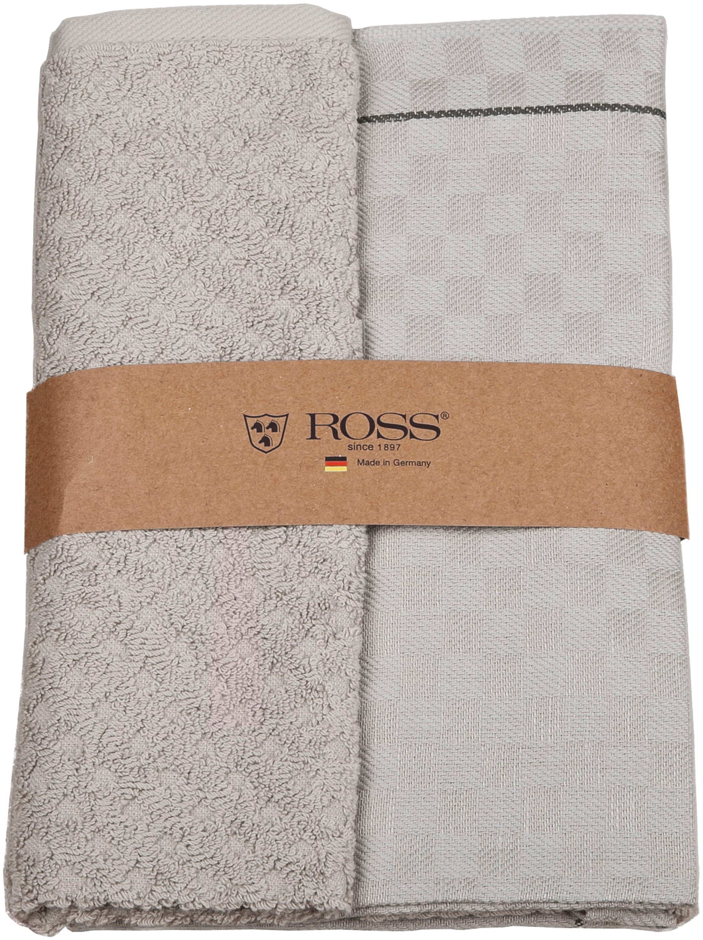 ROSS Geschirrtuch 2er Set 908, 1 Geschirrtuch + 1 Küchenfrottiertuch in ein günstig online kaufen