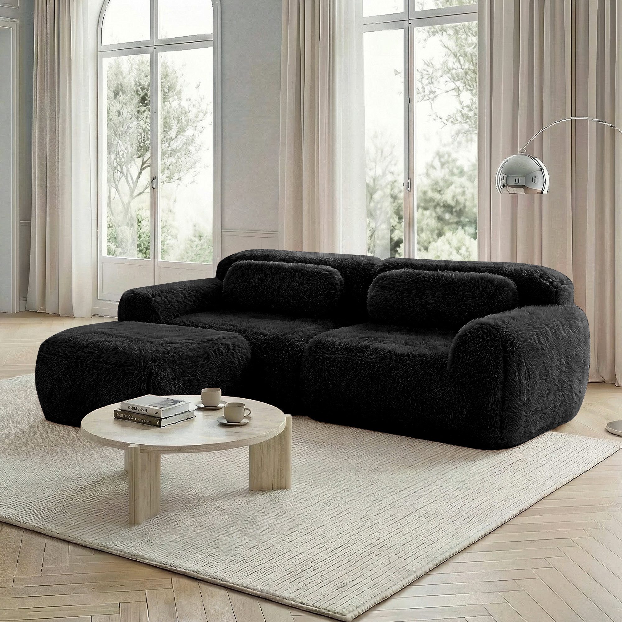 Sofa Ecksofa Schlafsofa Modulares Sofa, Plüschstoff