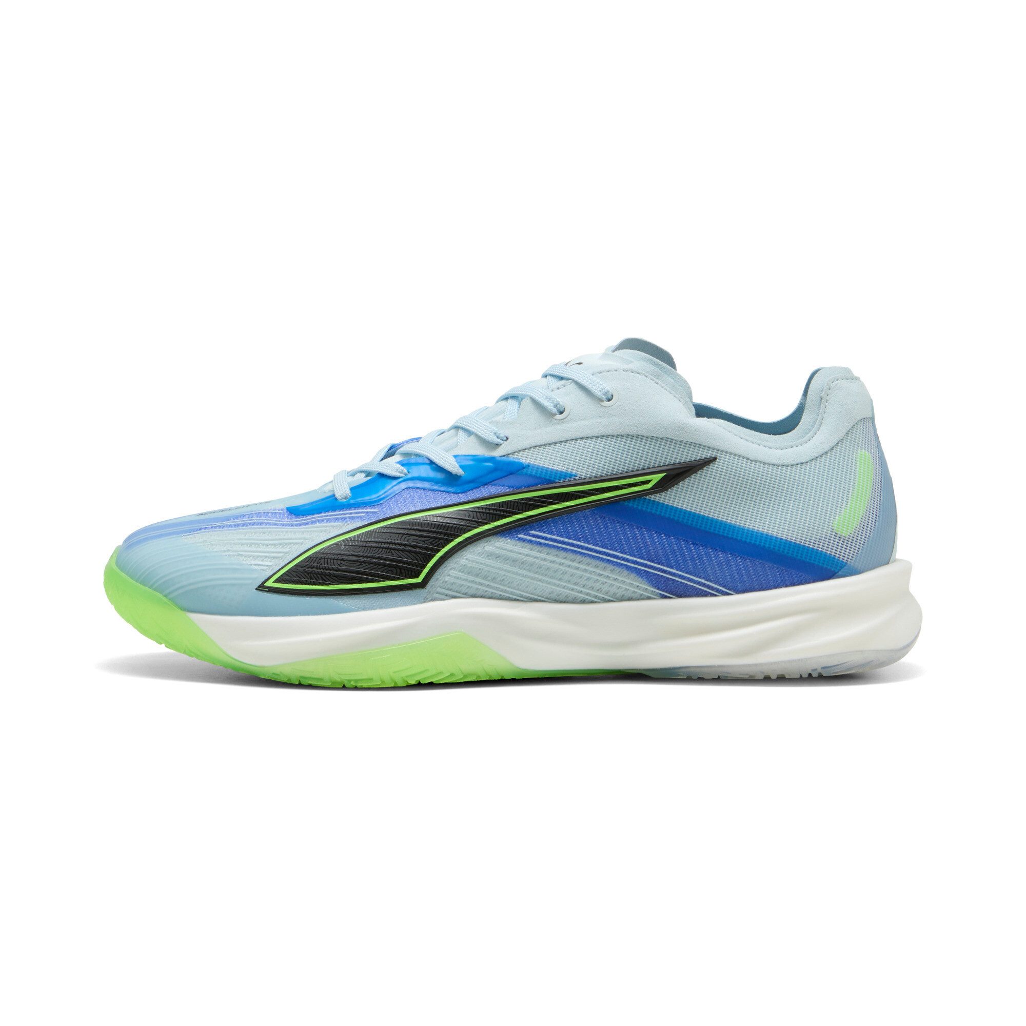 PUMA Accelerate Nitro SQD 5 Aqua Glow-PUMA Black-Green Gla Handballschuh