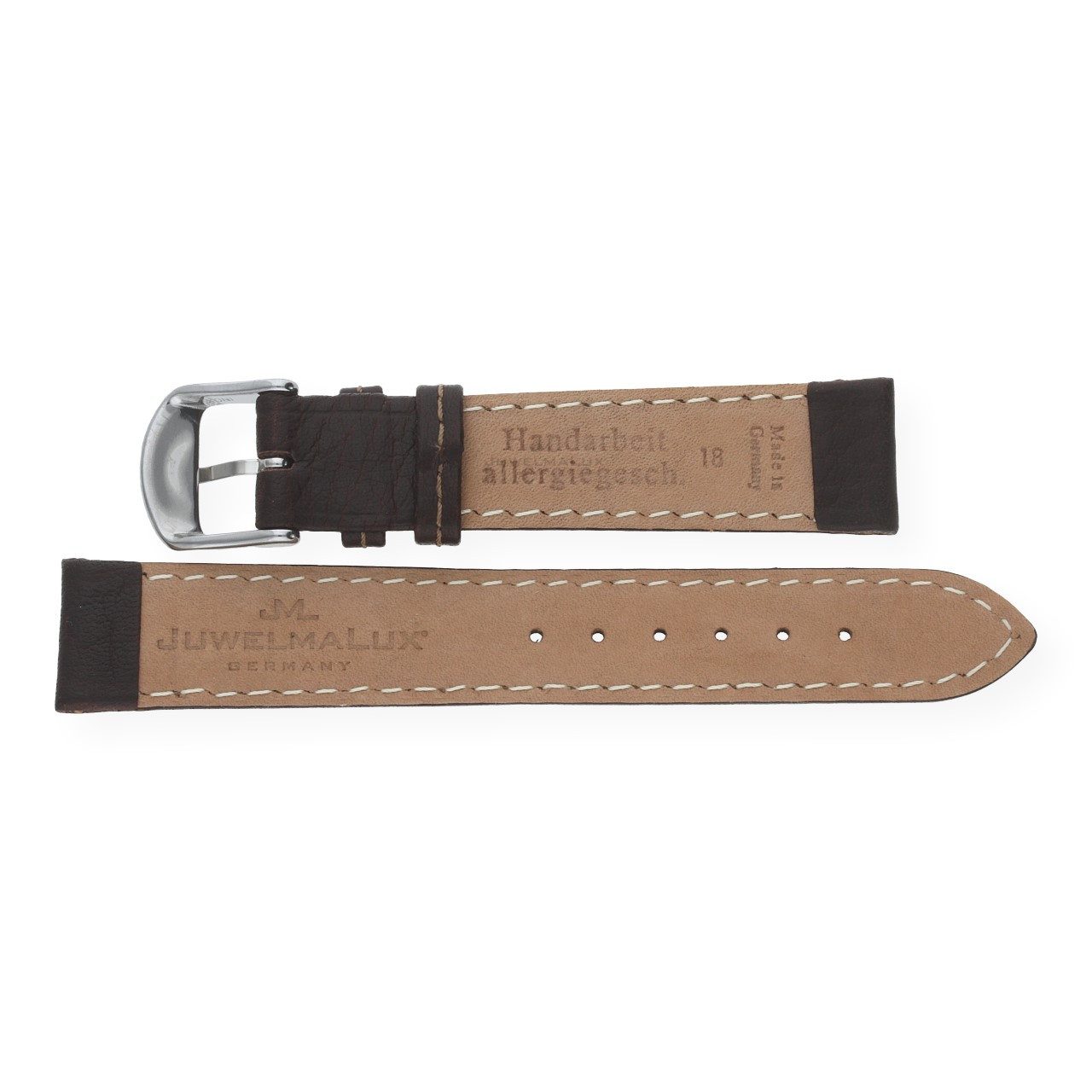 JuwelmaLux Uhrenarmband JuwelmaLux Uhrenband Rindsleder dunkelbraun JL38-10-0006
