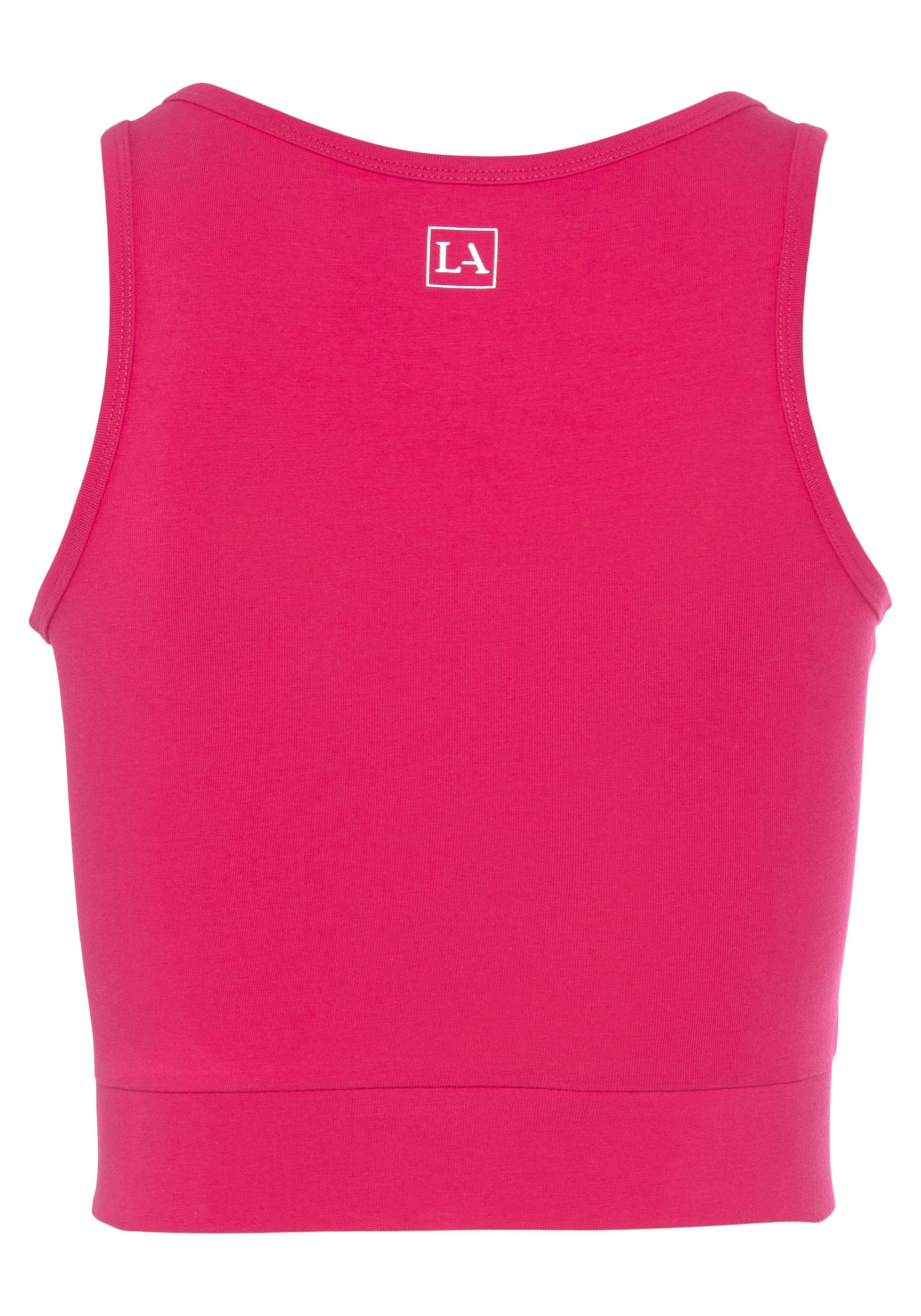 LASCANA ACTIVE breiten -Basic-Crop-Top pink Trägern Sporttop mit