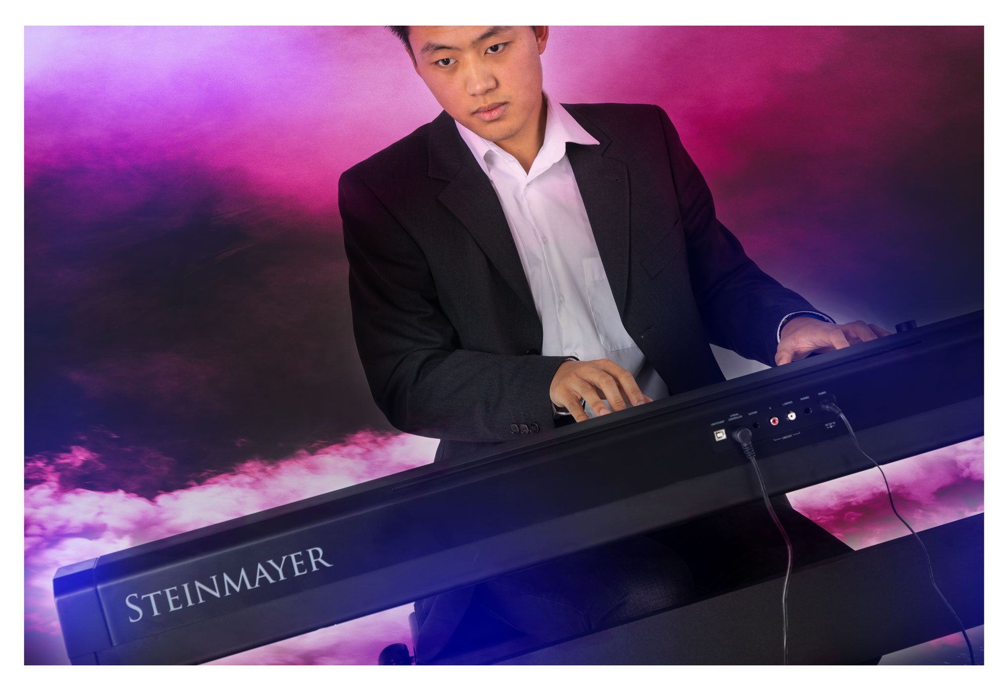 Steinmayer Stage-Piano P-60 Stagepiano 88 Tasten (Stage-Set, inkl. X-Keyboardständer, Kopfhörer & Schule), Klavier, Hammermechanik, 128-fach polyphon, Aufnahmefunktion