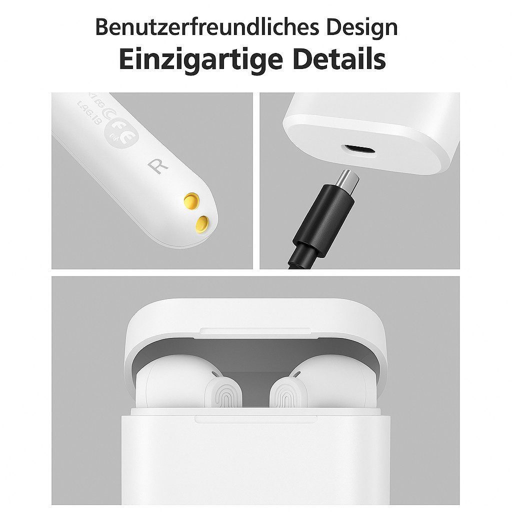 Diyarts Hello HiFi-Kopfhörer (Bluetooth 5.0 TWS mit Ladecase, IPX5, USB-C)