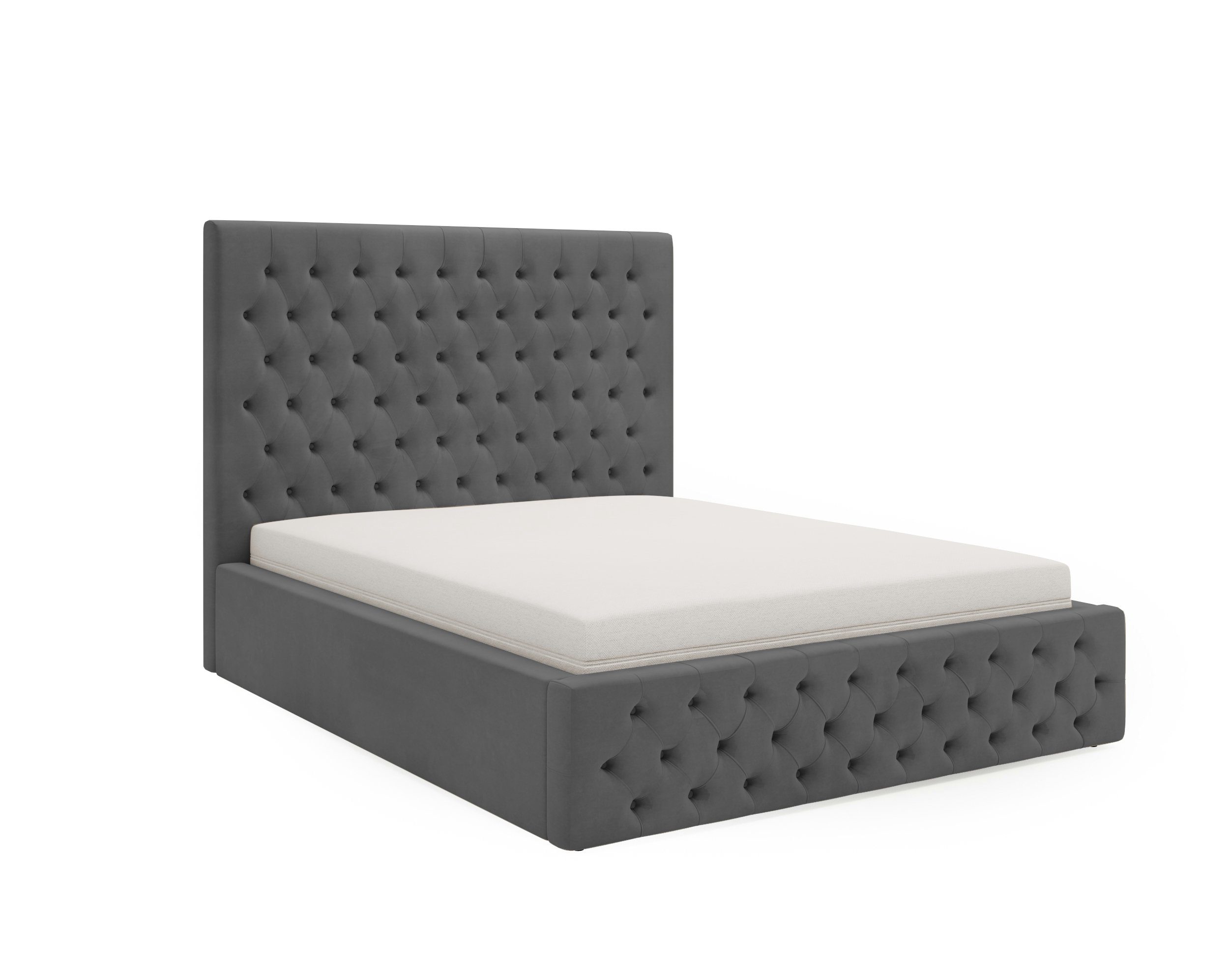 MOEBLO Polsterbett HART (Doppelbett mit Kopfstütze, günstig online kaufen