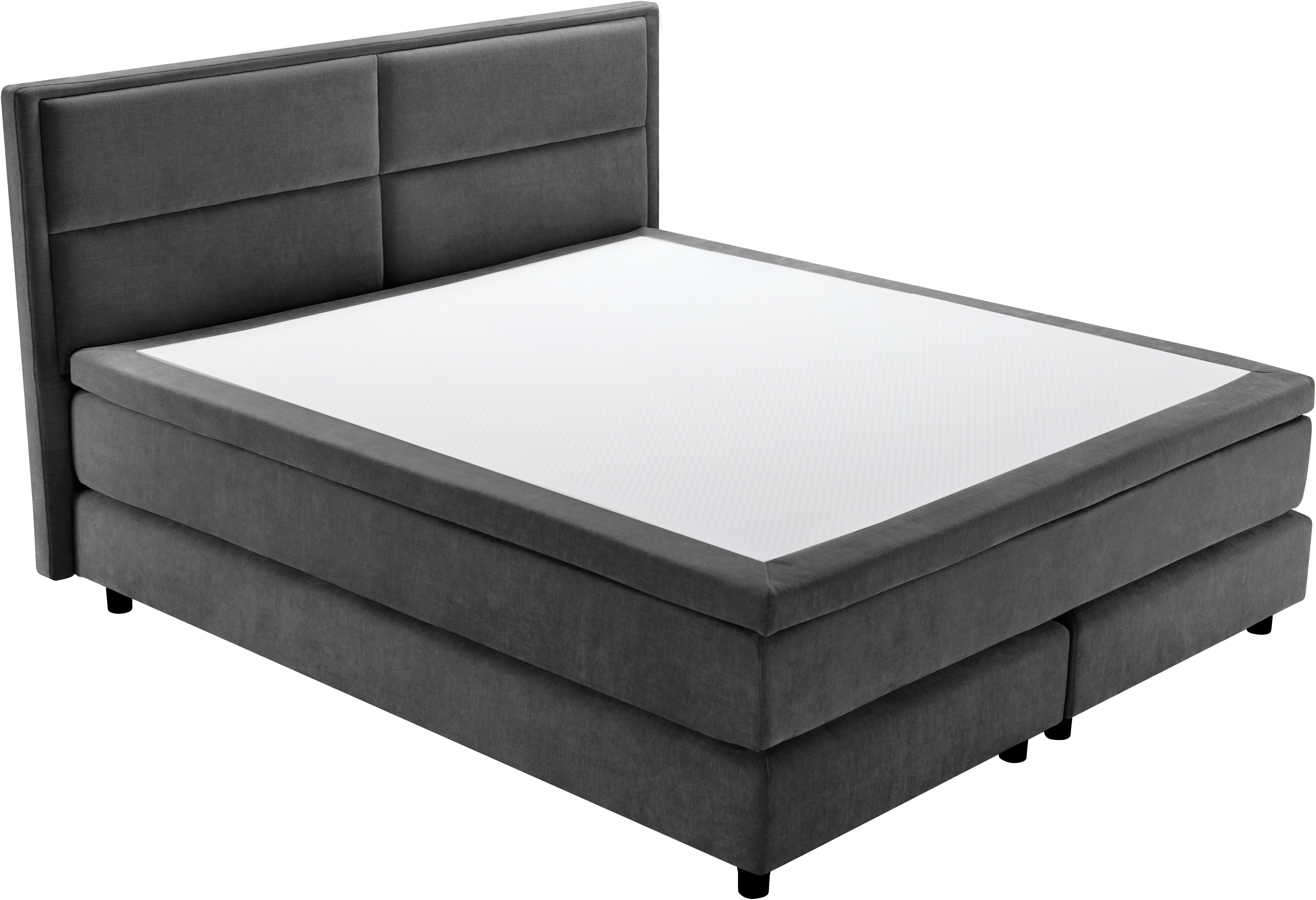 OTTO home Boxspringbett VIVIANNE in den Breiten 140 & 180cm erhältlich, inkl. 7cm Luxus-Topper, erhältlich in den Farben anthrazit und beige