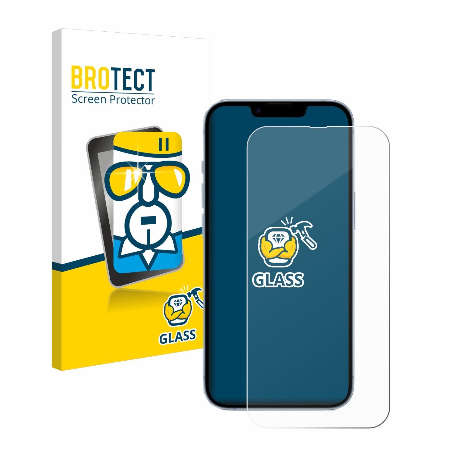 BROTECT Displayschutzglas Schutzglas für Apple iPhone 14, Displayschutz 9H Schutz Glas Klar Transparent