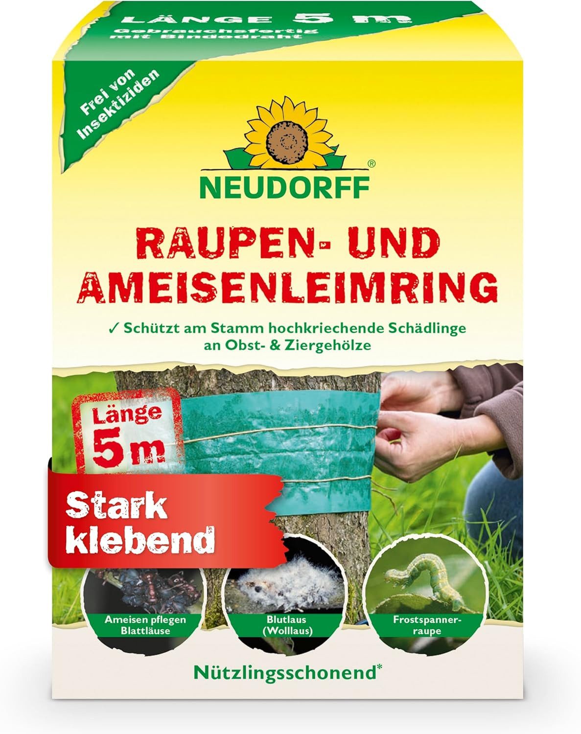 Neudorff Klebefalle Raupen-und AmeisenLeimring 3 m Länge, Baumleimring schützt Obstbaum gegen Schädlinge, am Stamm