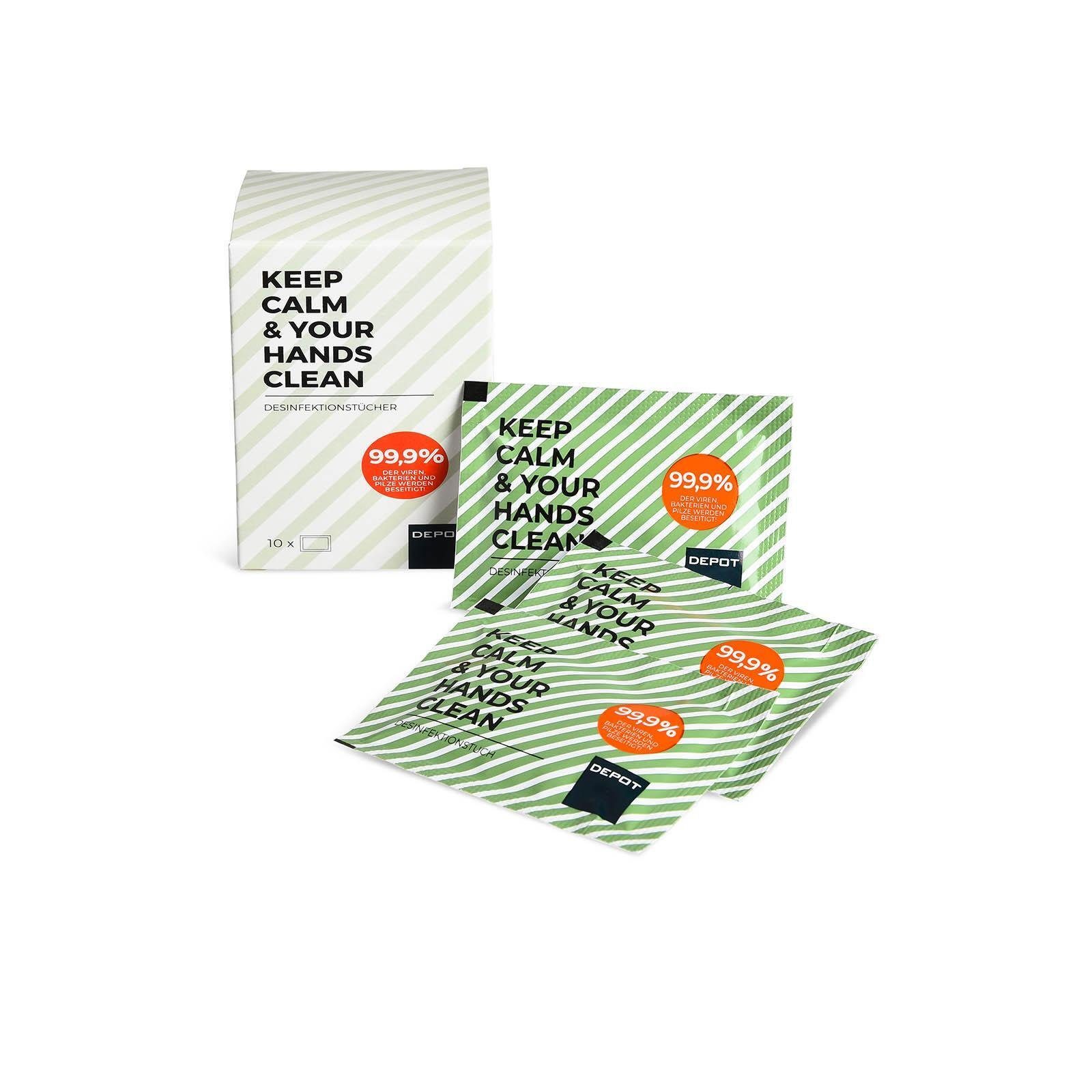 10 Körperpflegemittel Stück 10-tlg., in Depot Desinfektionstücher Box aus Snorre Papier, Packung,