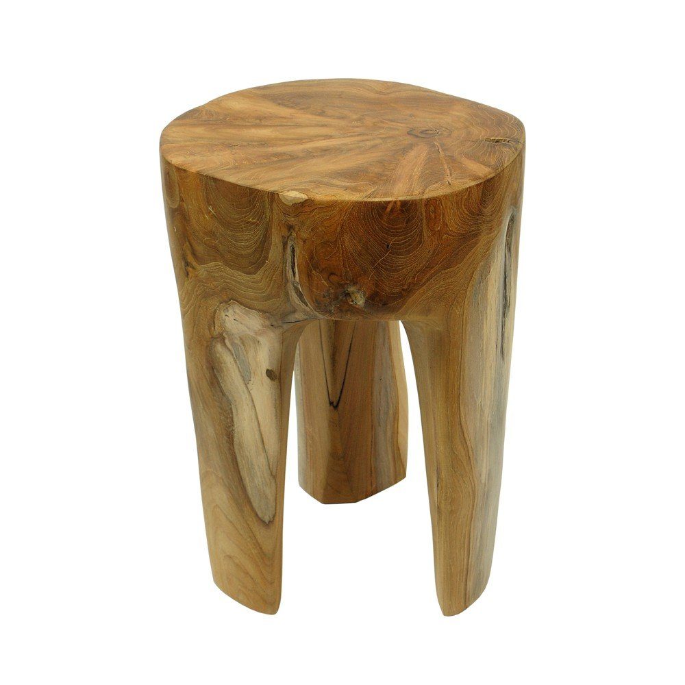 wohnfreuden Sitzhocker Teakholz Hocker geschliffen braun rund 30 cm, 1013 günstig online kaufen