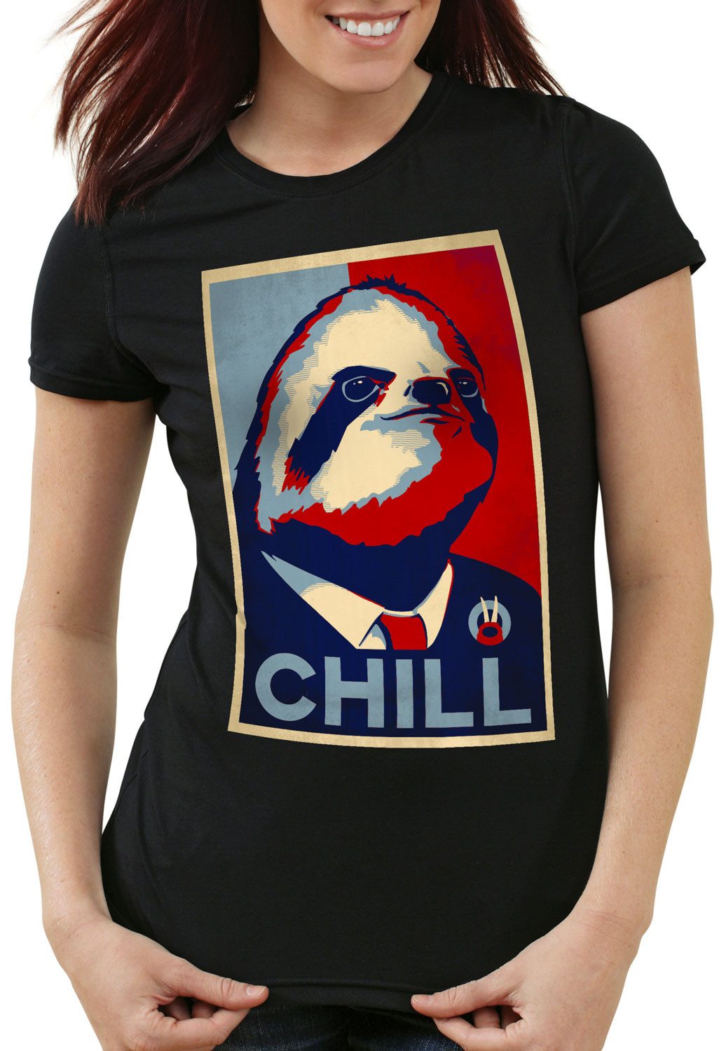 style3 T-Shirt CHILL lässig faultier kampagne