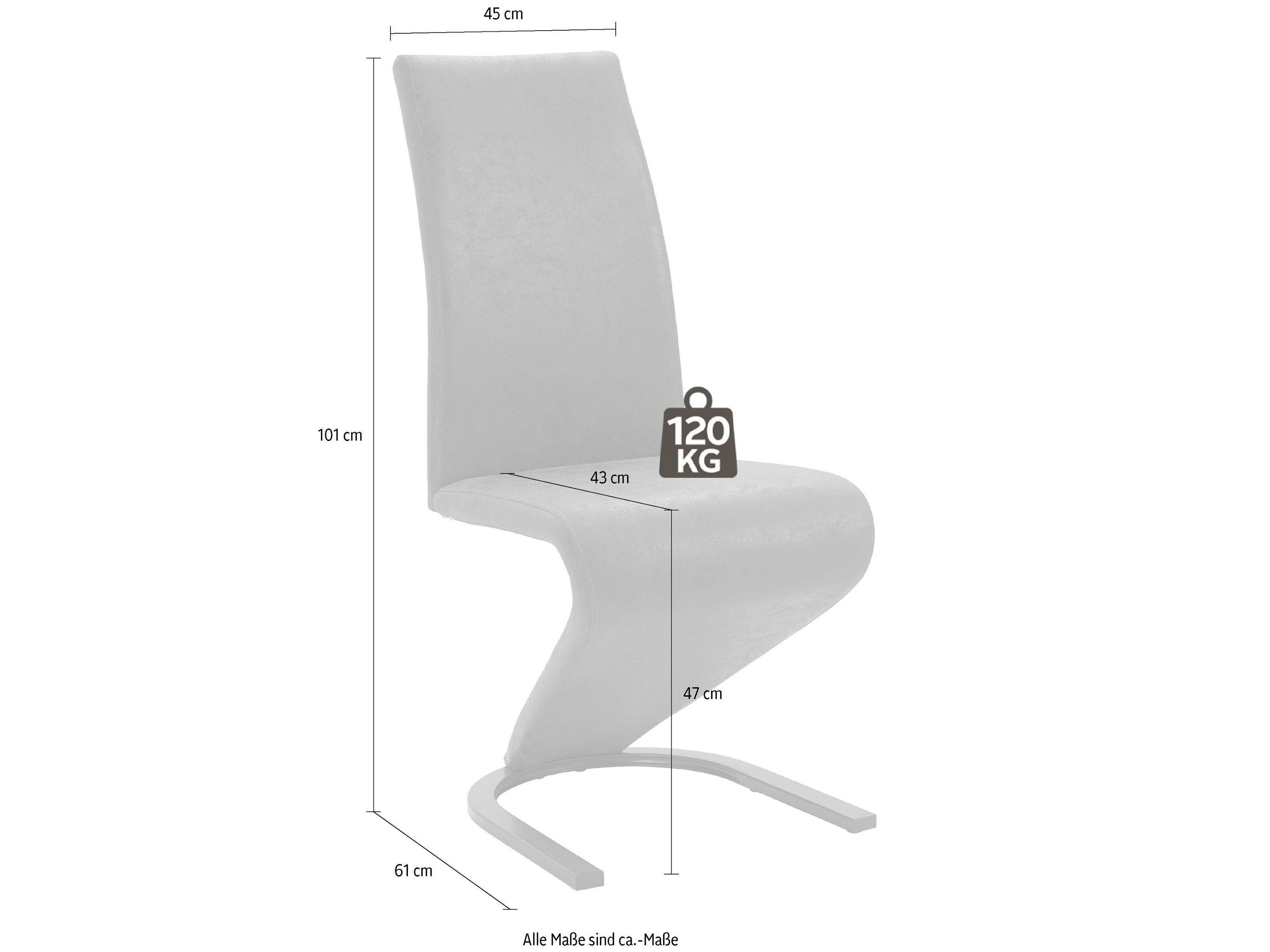 loft24 Freischwinger Zap (Set, 2 St), Esszimmerstuhl mit Microfaser Bezug
