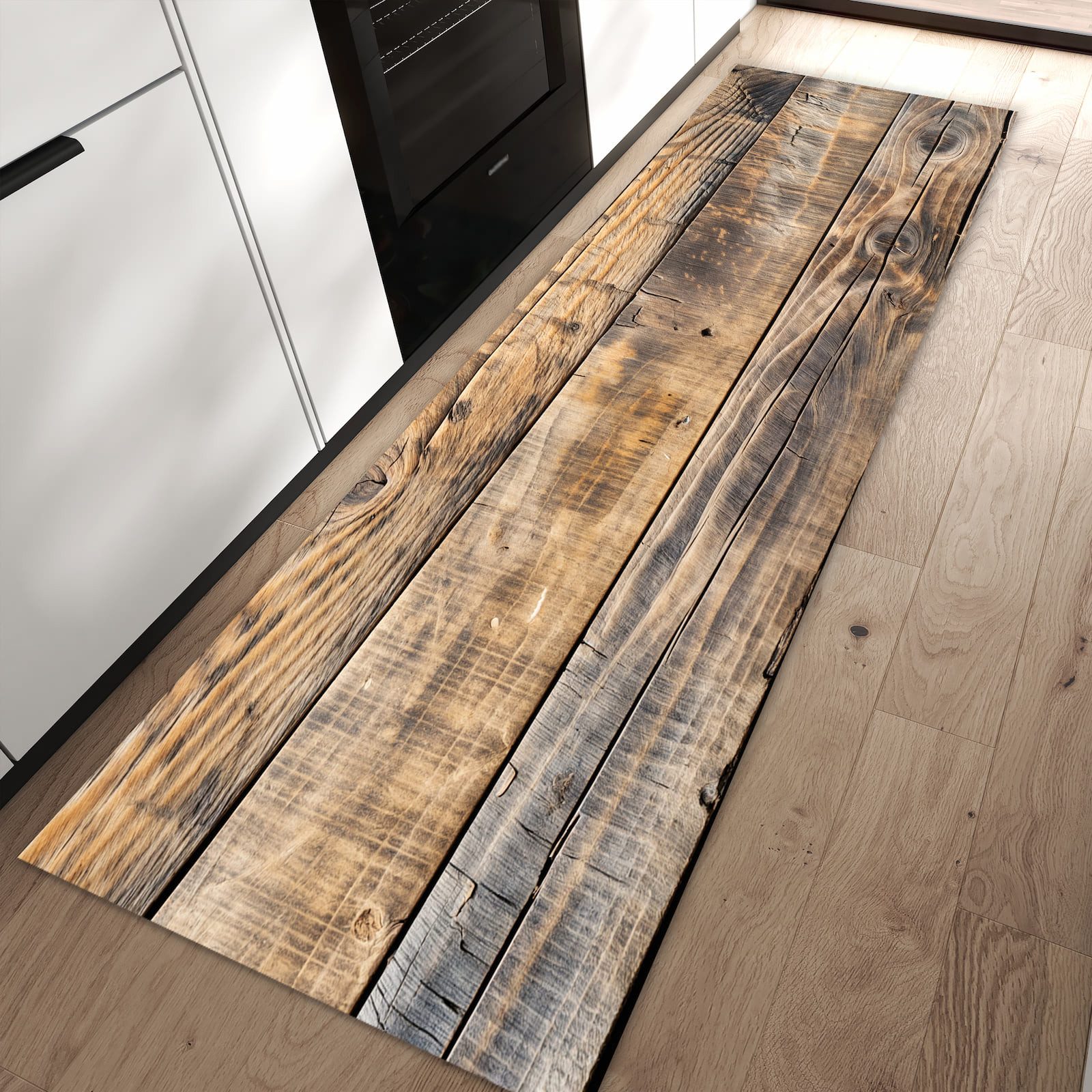 Primedeco Teppich Küchenteppich Sanfte Holzmaserung PVC rutschfest abwaschb günstig online kaufen