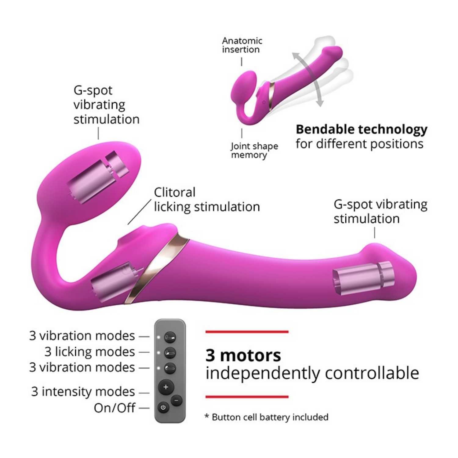 Orgasm, Strapon Multi L Dildo rosa strap-on-me® Strapless Strap-on-Dildo