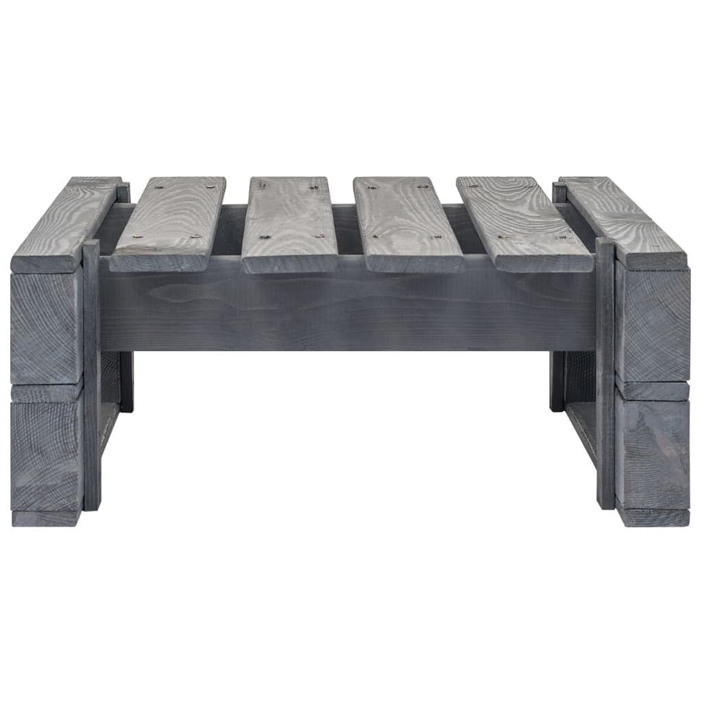 vidaXL Gartenlounge-Hocker aus Kiefer in Grau (LxBxH: 60x60x25 cm)