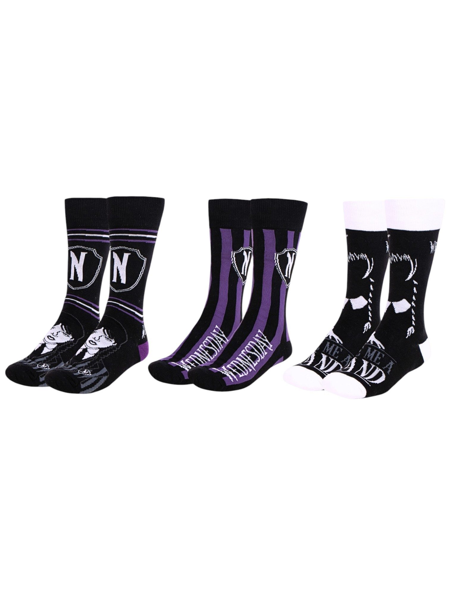 Cerdá Socken Wednesday Addams (3-Paar) Socken in Geschenkbox Gr. 36-43